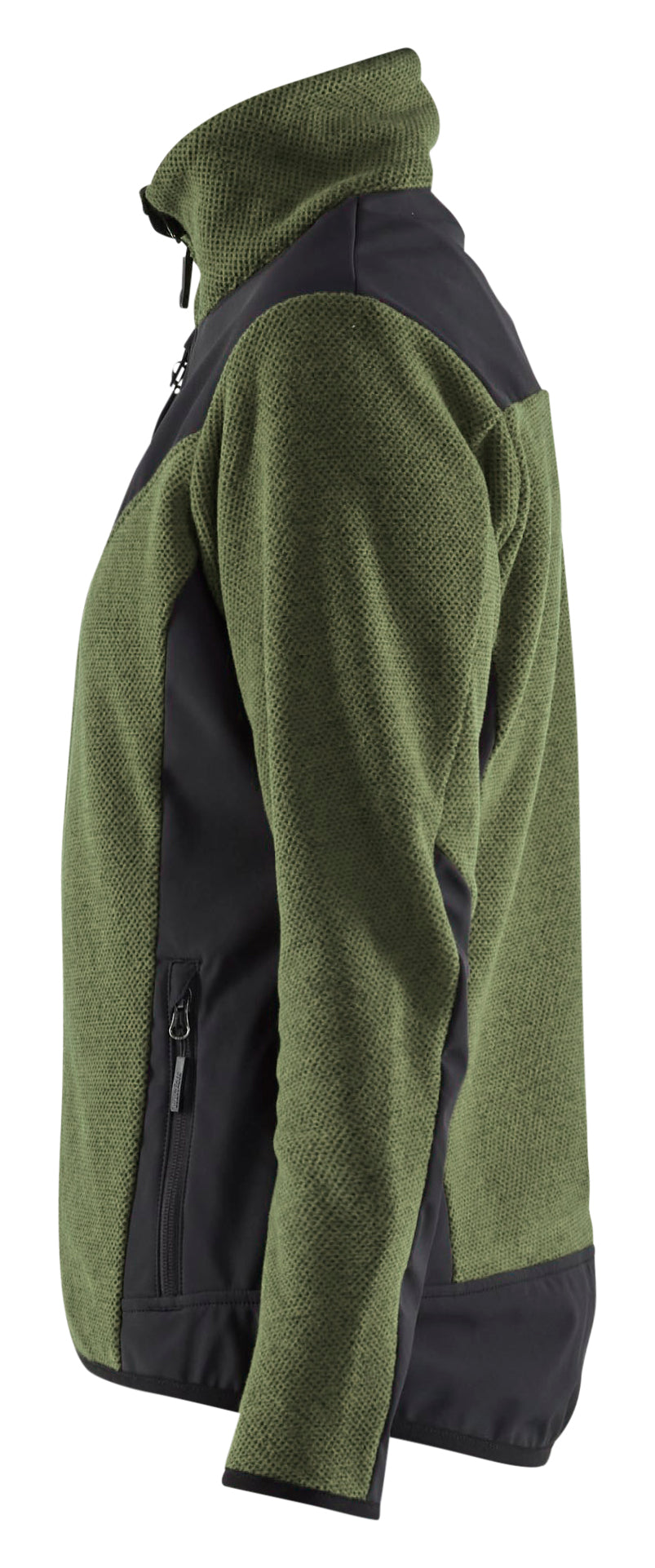 Blåkläder 5943 Dame Strikket jakke med Softshell produktfoto med tryk