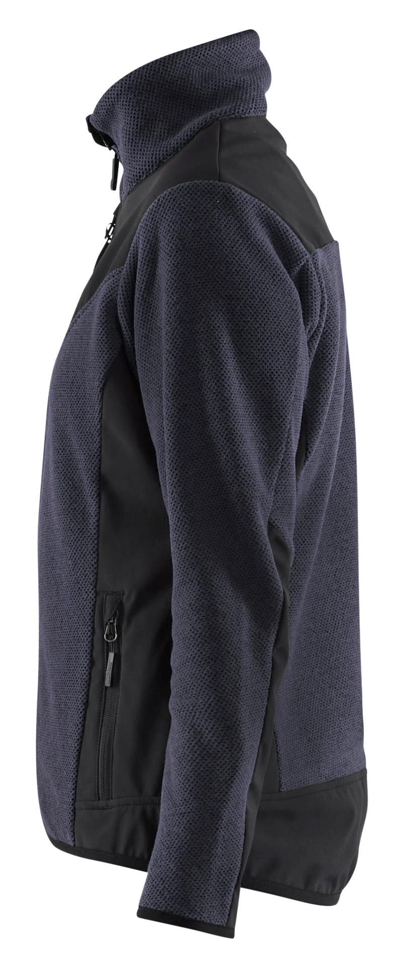 Blåkläder 5943 Dame Strikket jakke med Softshell produktbillede med tryk