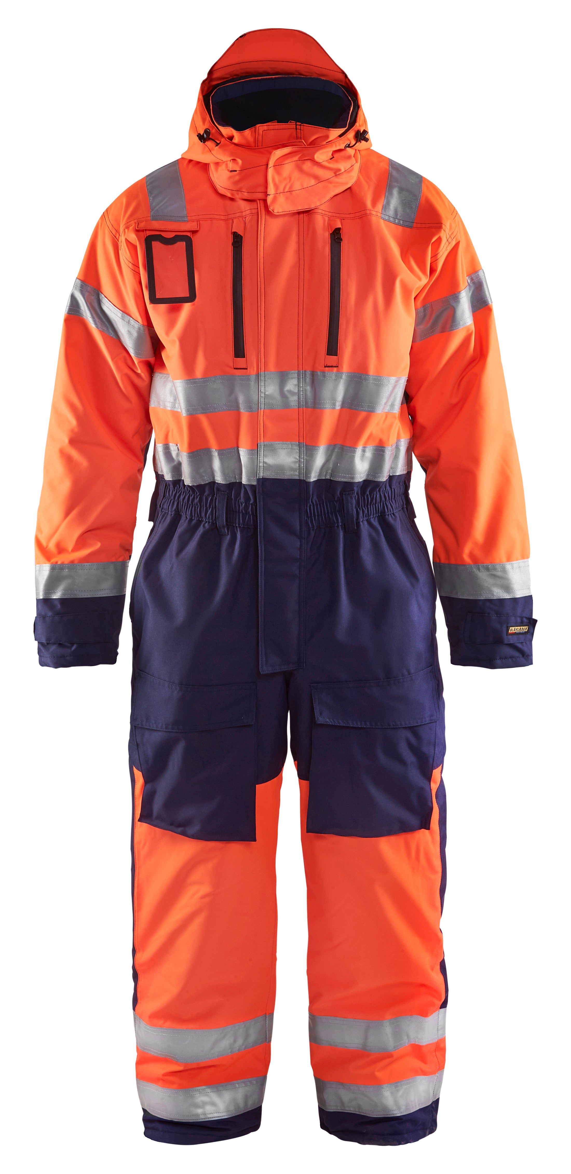 Blåkläder 6763 High Vis Vinter Kedeldragt detalje med firmalogo