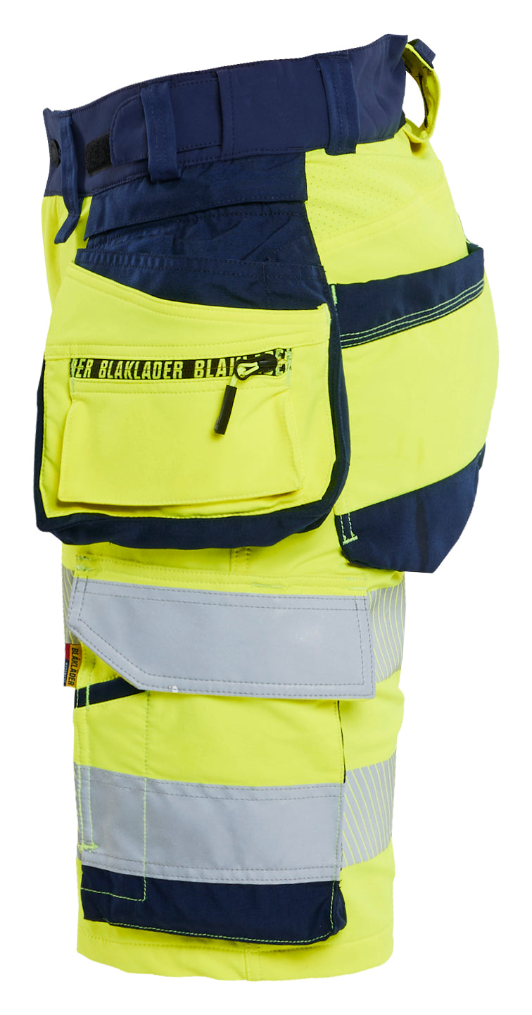 Blåkläder 7020 Dame High Vis Shorts 4-vejs Stretch produktfoto med tryk