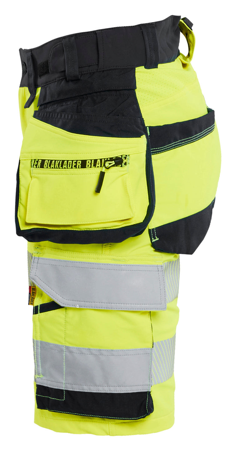 Blåkläder 7020 Dame High Vis Shorts 4-vejs Stretch produktbillede med tryk
