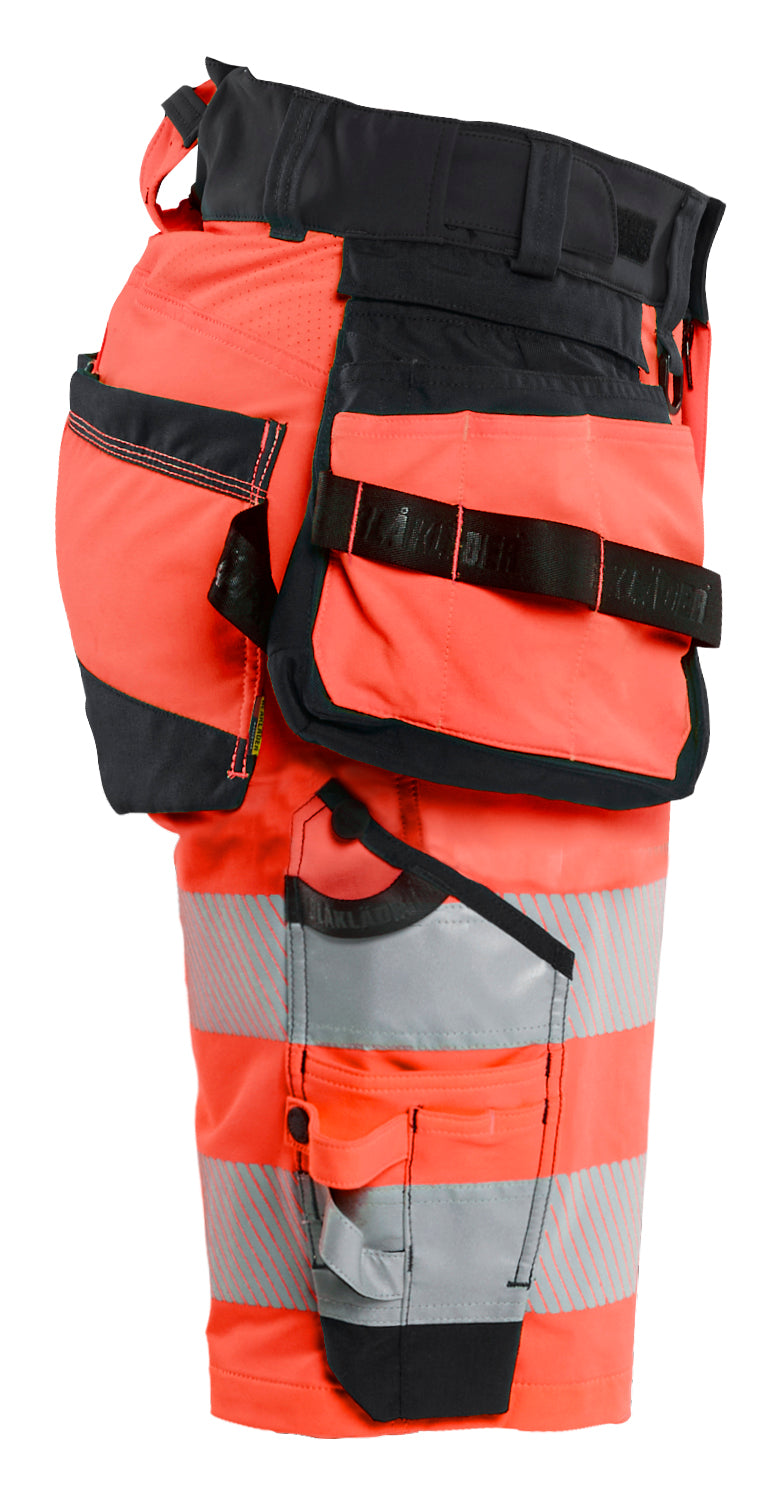 Blåkläder 7020 Dame High Vis Shorts 4-vejs Stretch nærbillede til broderi