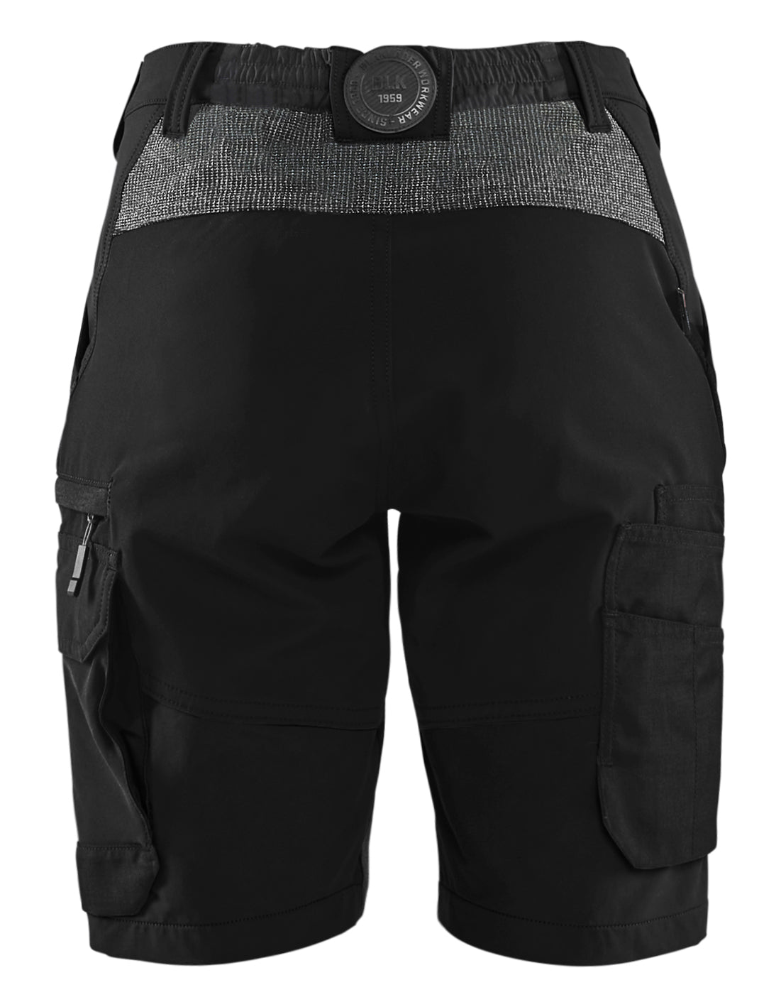Blåkläder 7123 Dame Service shorts 4-vejs stretch nærbillede med logo