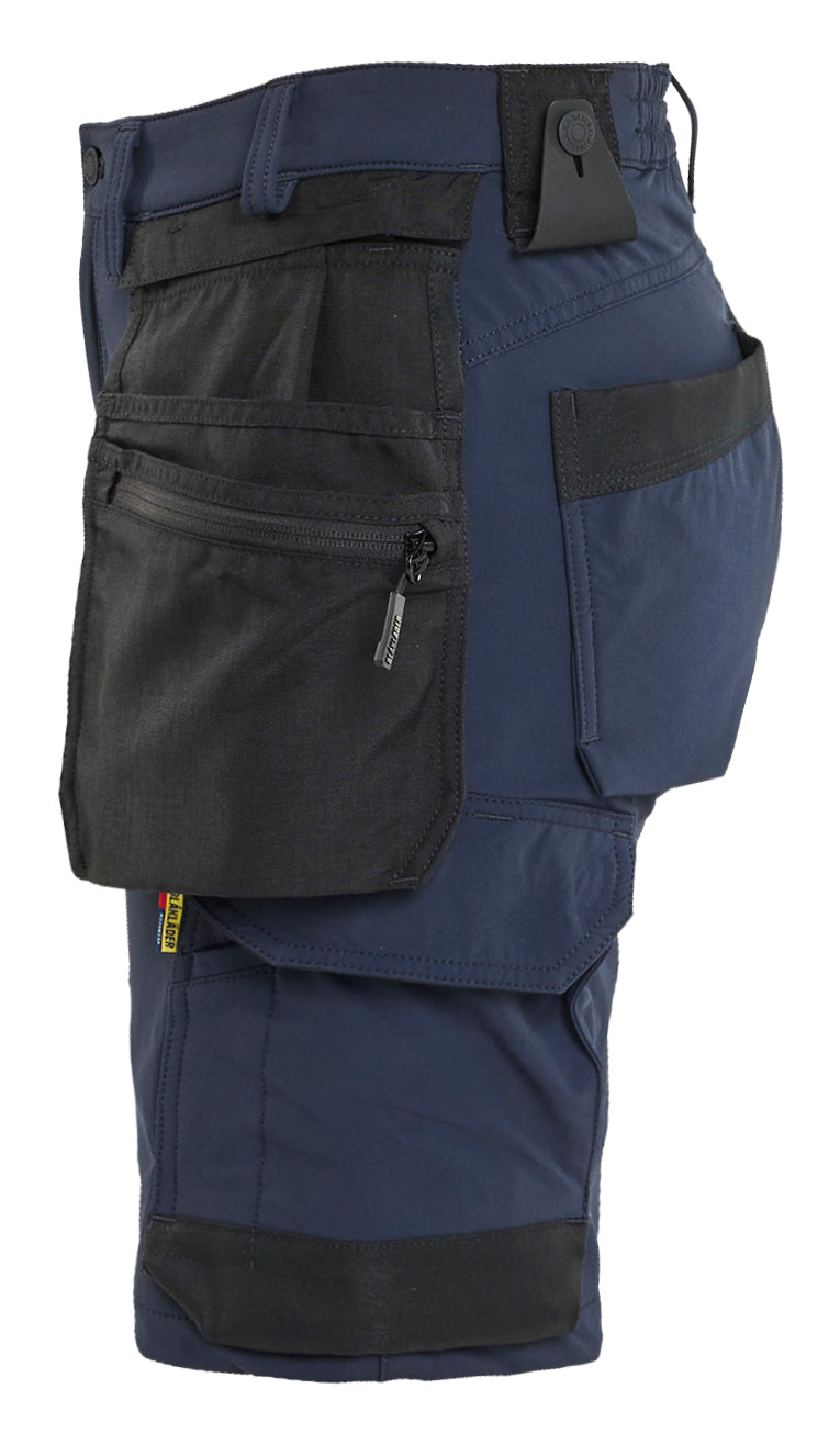 Blåkläder 7124 Dame Håndværker Shorts 4-vejs stretch produktfoto med tryk