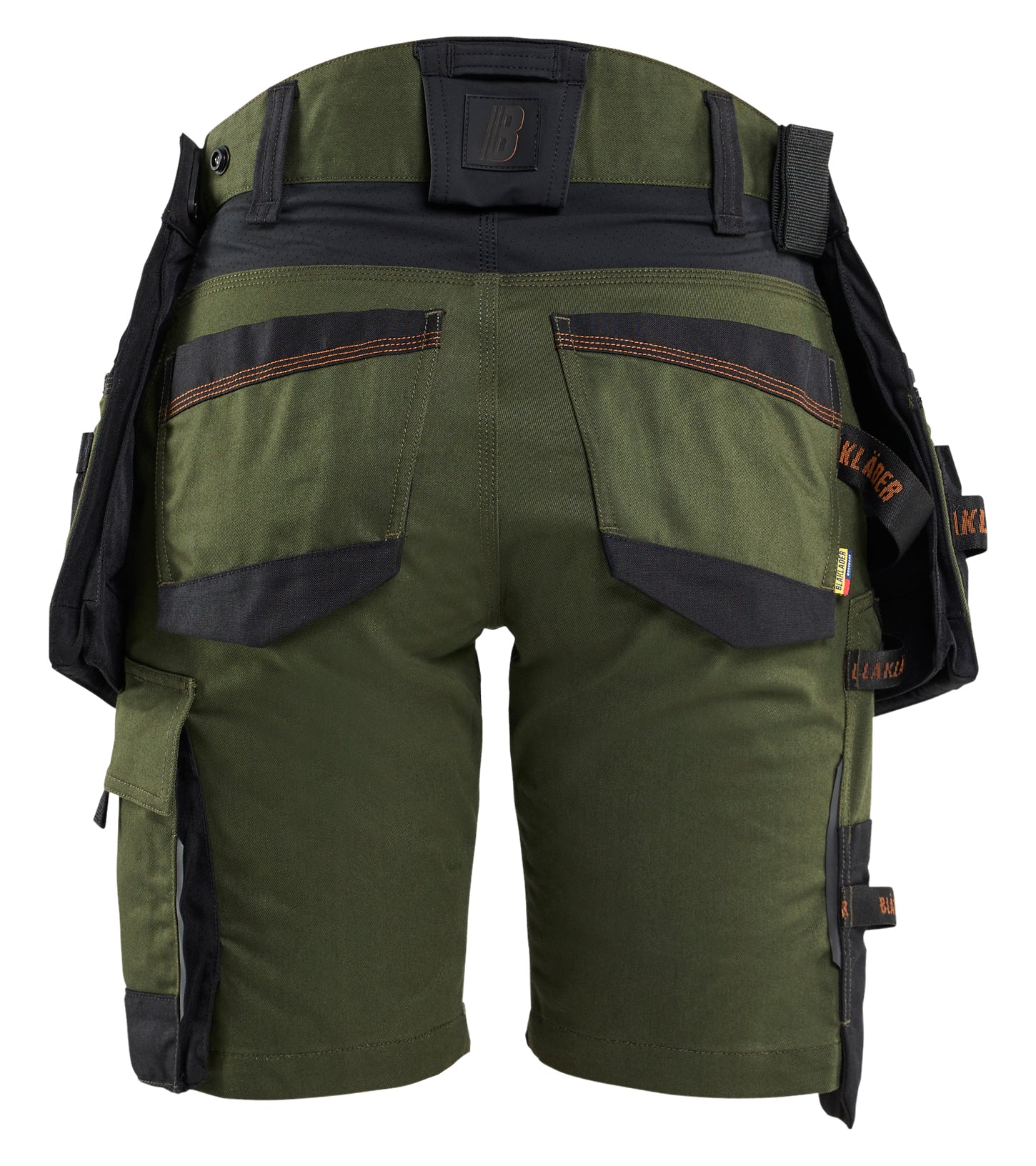 Blåkläder 7175 Striker Dame Håndværker Shorts Stretch nærbillede med logo