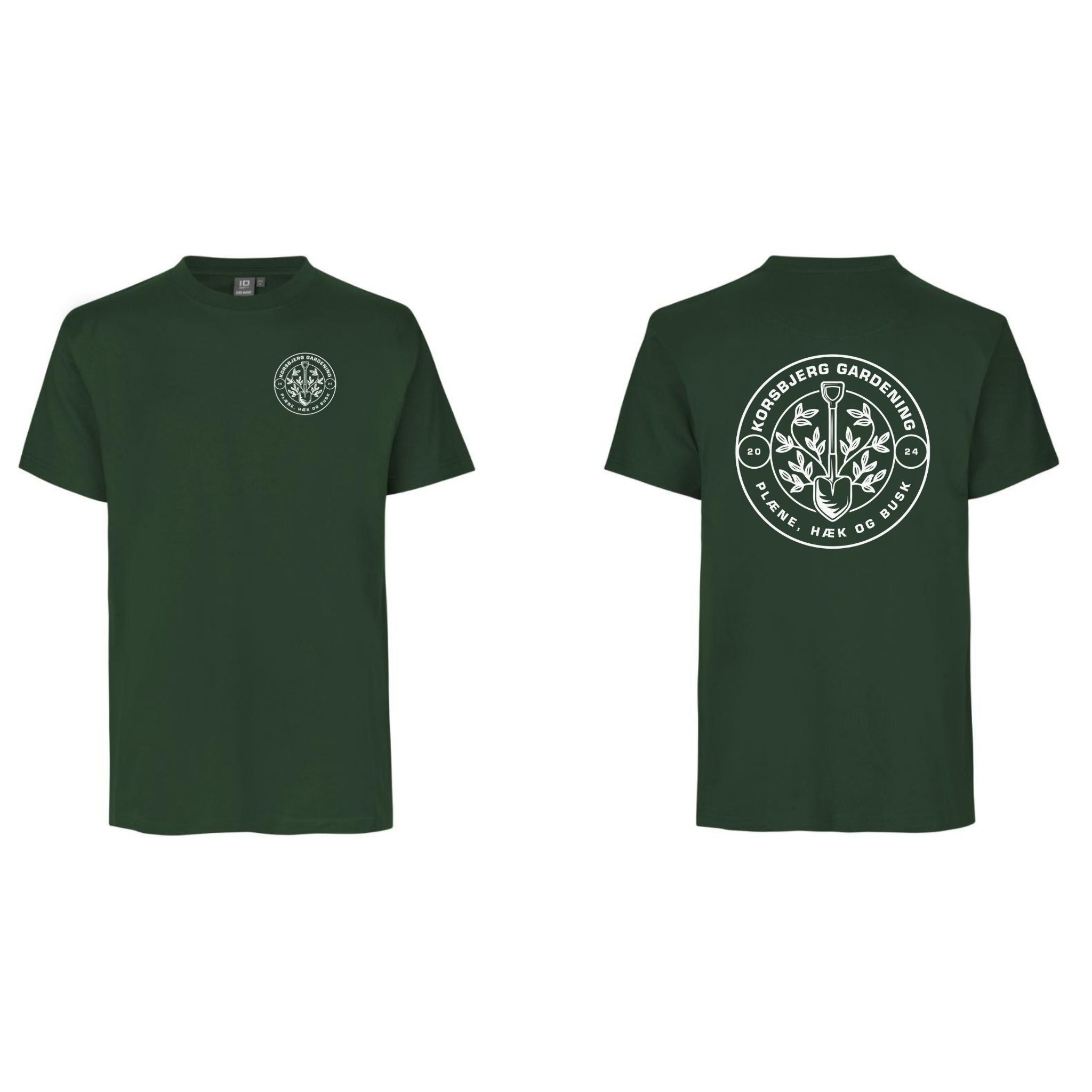 Korsbjerg Gardening ID 0300 PRO Wear T-shirt m bryst og ryglogo