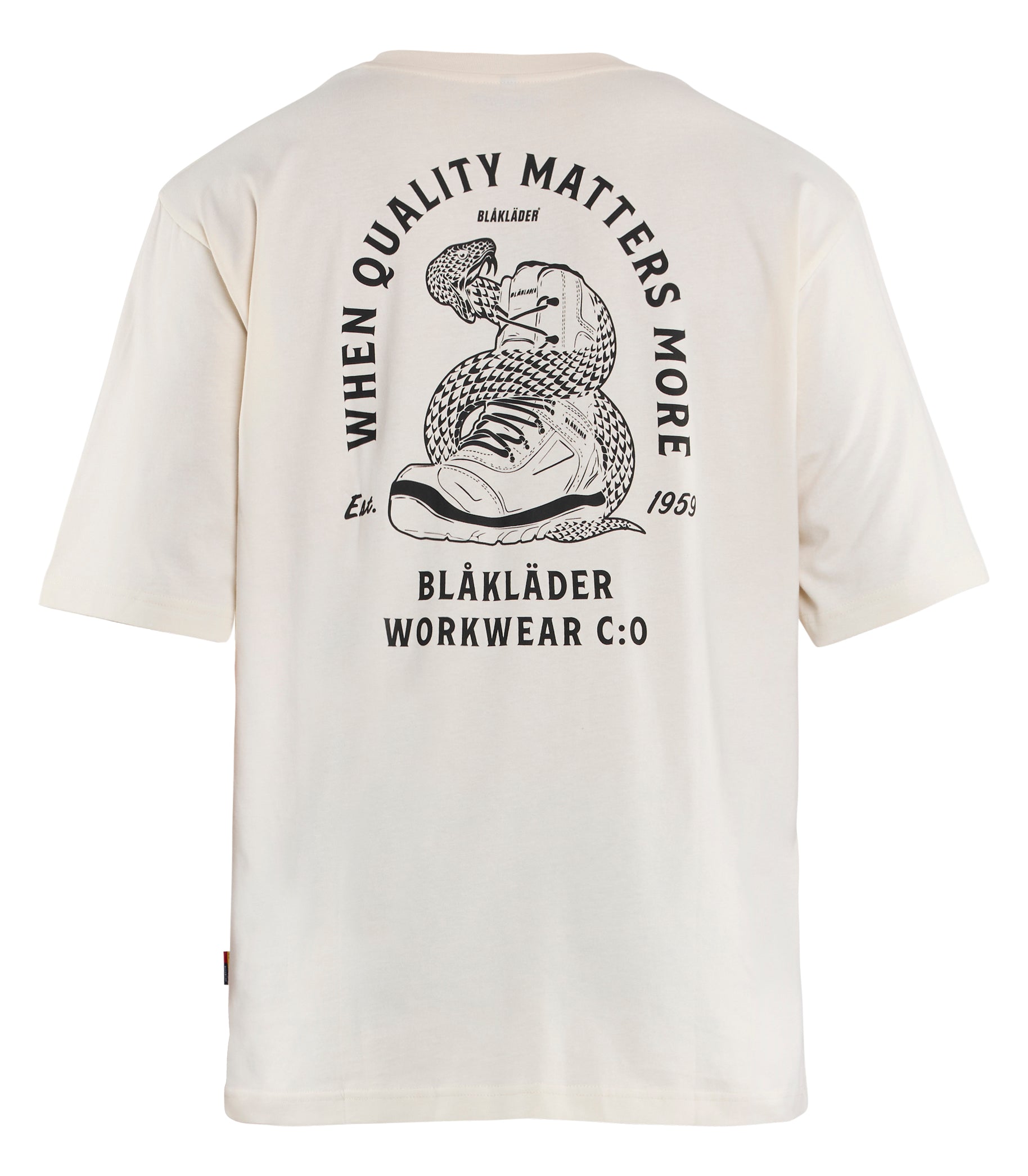 Blåkläder 9427 T-shirt Snake Loose Fit nærbillede med logo