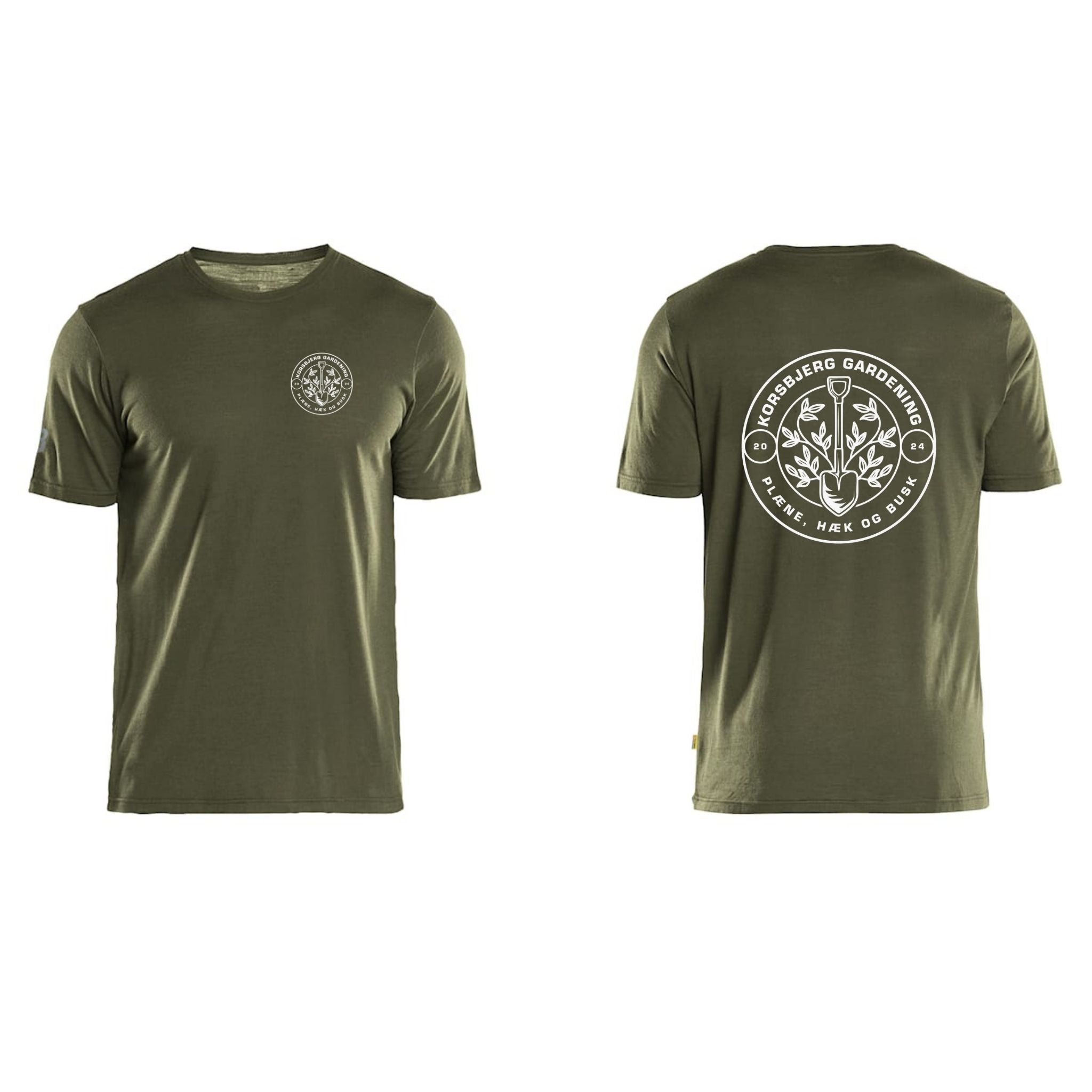 Korsbjerg Gardening Blåkläder 3536 T-shirt Merinould m bryst og ryglogo