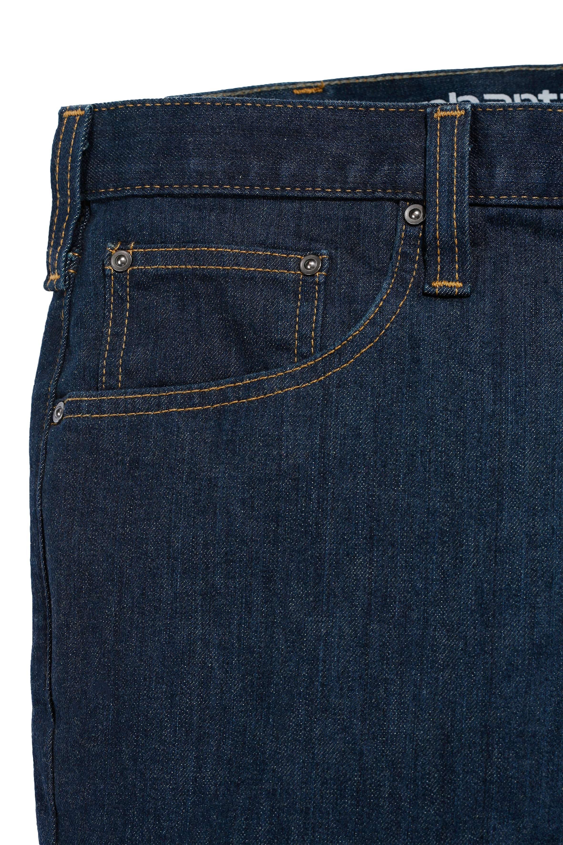 Carhartt 102807 Rugged Flex Straight Tapered Jeans nærbillede med tryk