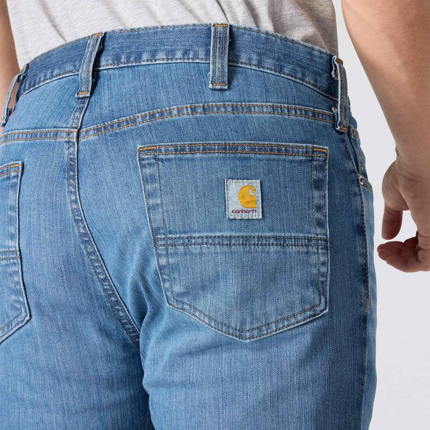 Carhartt 102807 Rugged Flex Straight Tapered Jeans produktbillede med logo