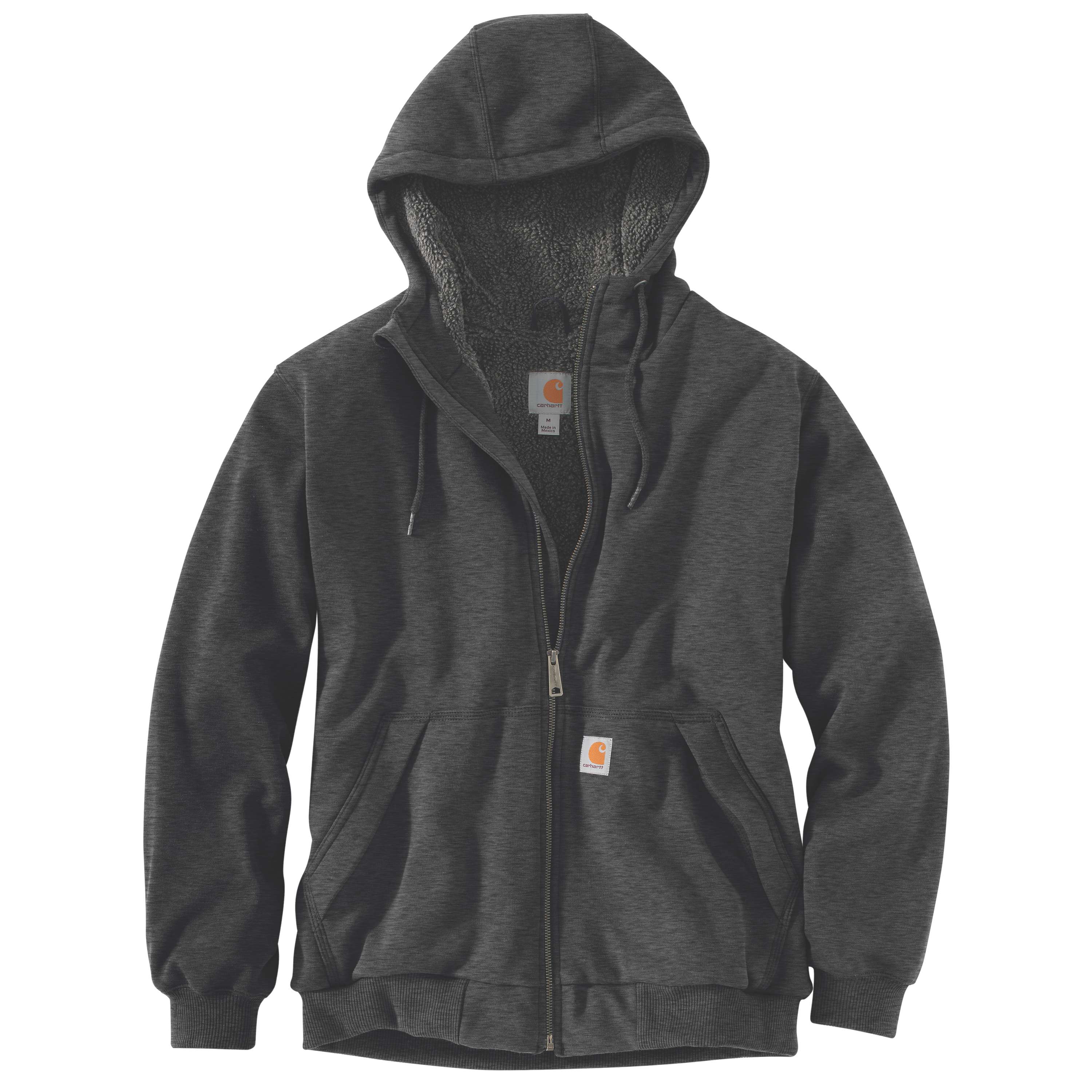 Carhartt 103308 Sherpa Lined Midweight Zip Sweatshirt detalje med firmalogo