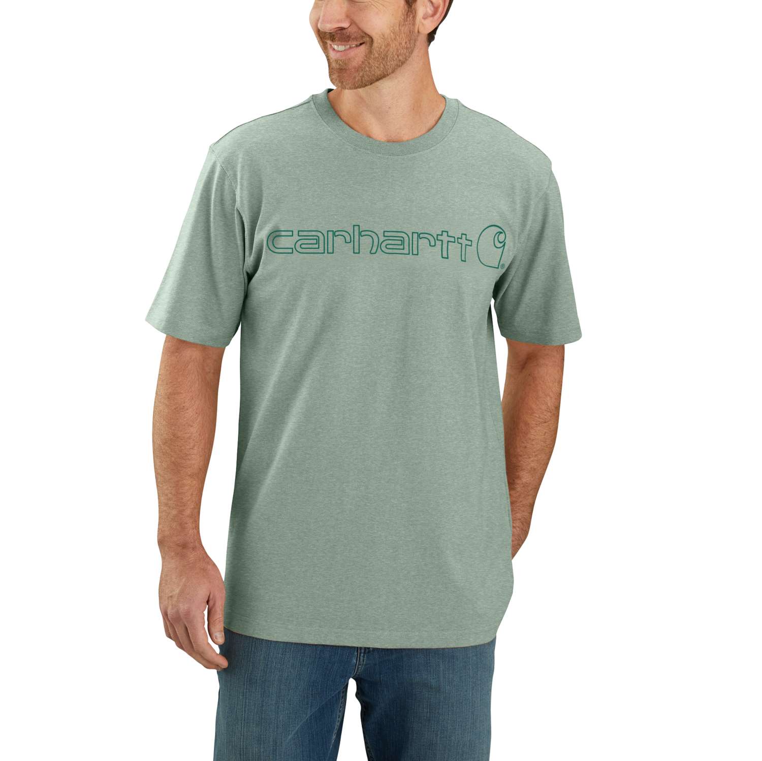 Carhartt 103361 Dearborn Relaxed Logo T-Shirt produktbillede til broderi