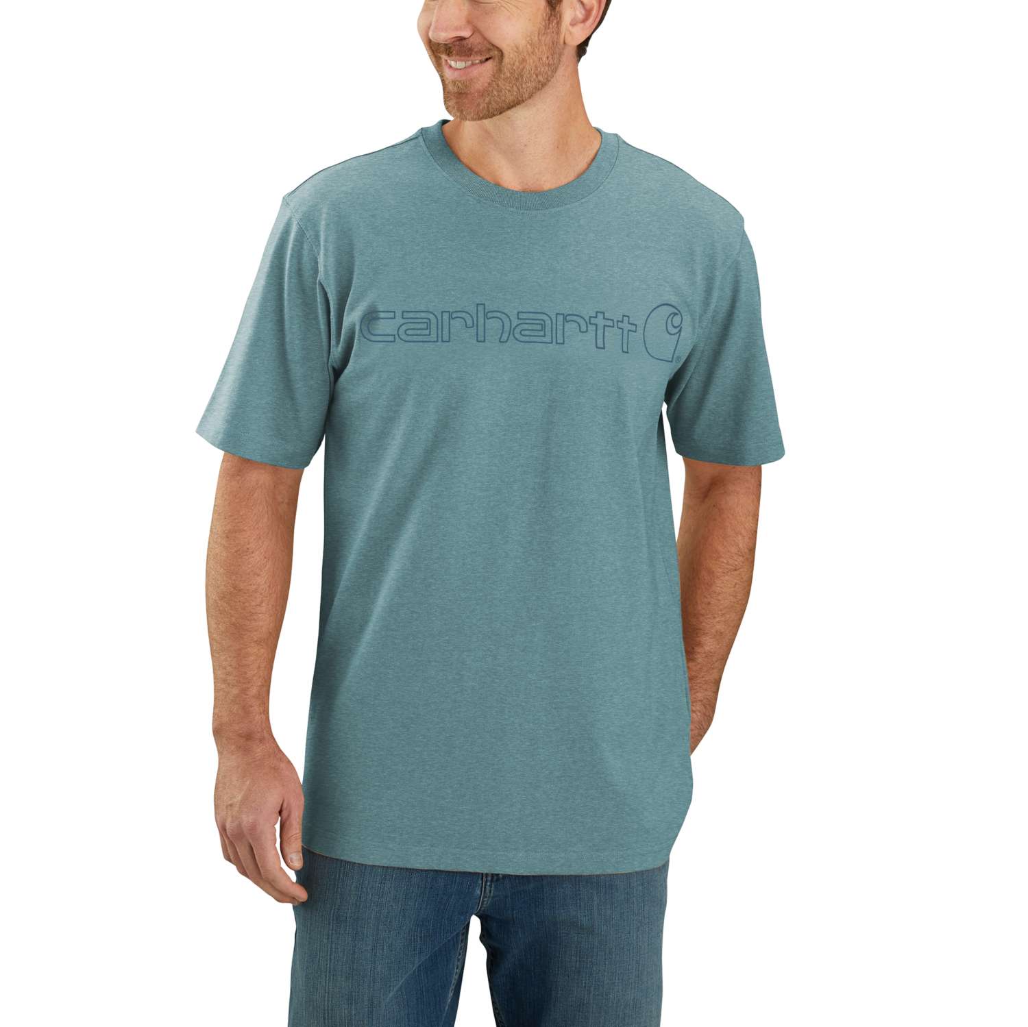 Carhartt 103361 Dearborn Relaxed Logo T-Shirt materiale med logo