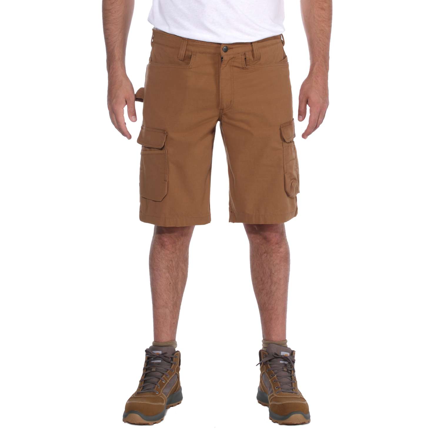 Carhartt 104201 Steel Multipocket Shorts detalje med firmalogo