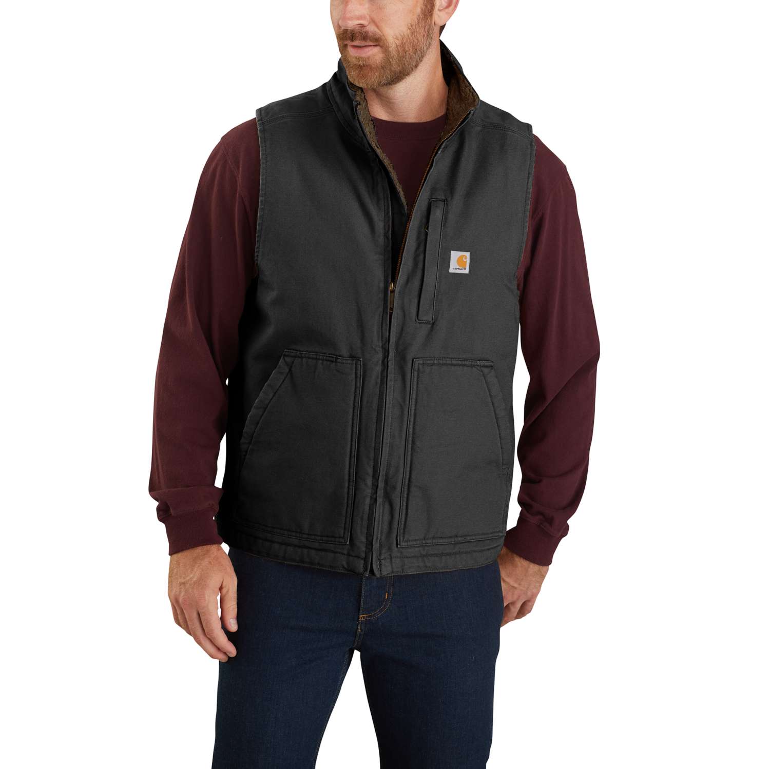 Carhartt 104277 Washed Duck Lined Mock Neck Vest