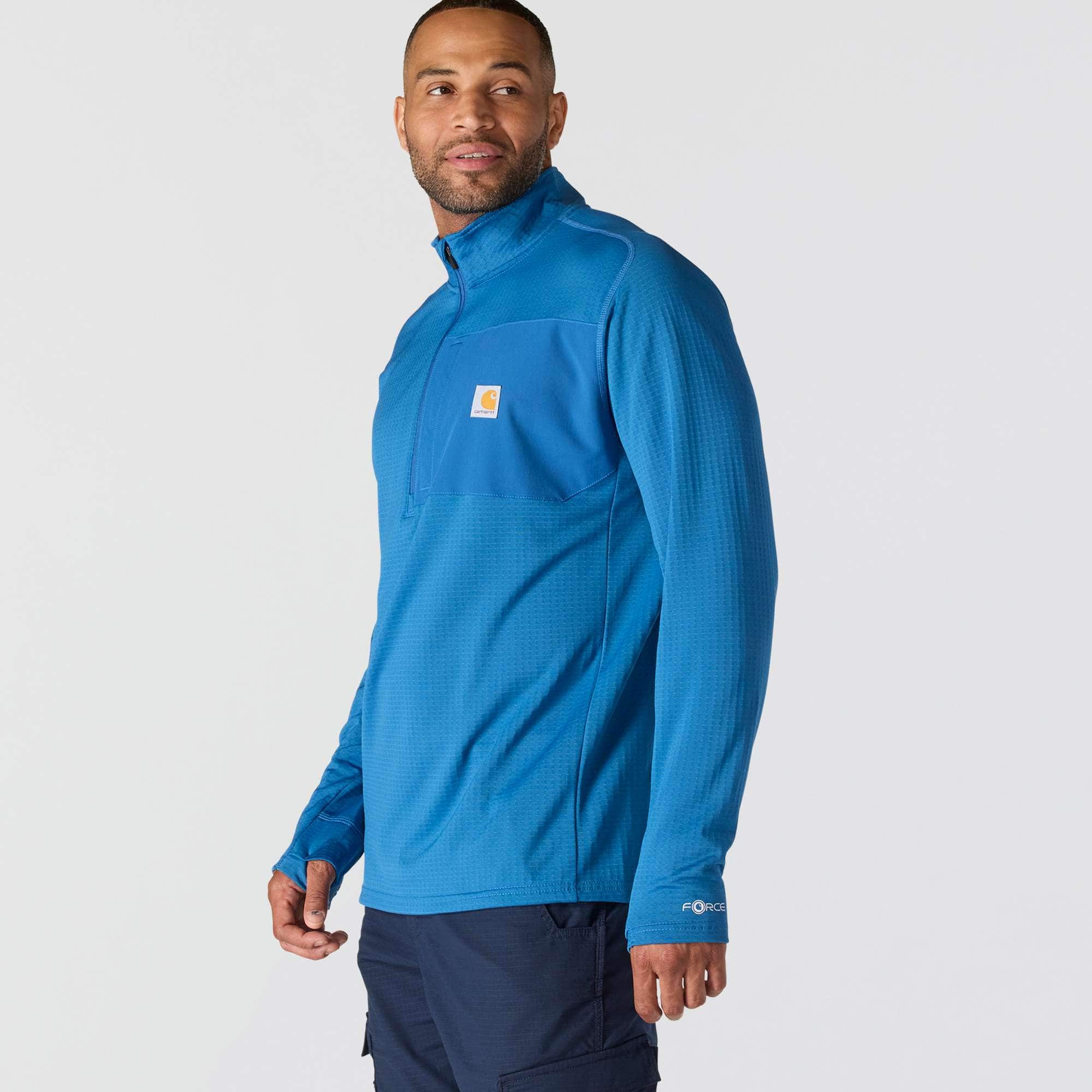 Carhartt 106423 Mock Neck Half-Zip Sweatshirt T-Shirt detalje til broderi