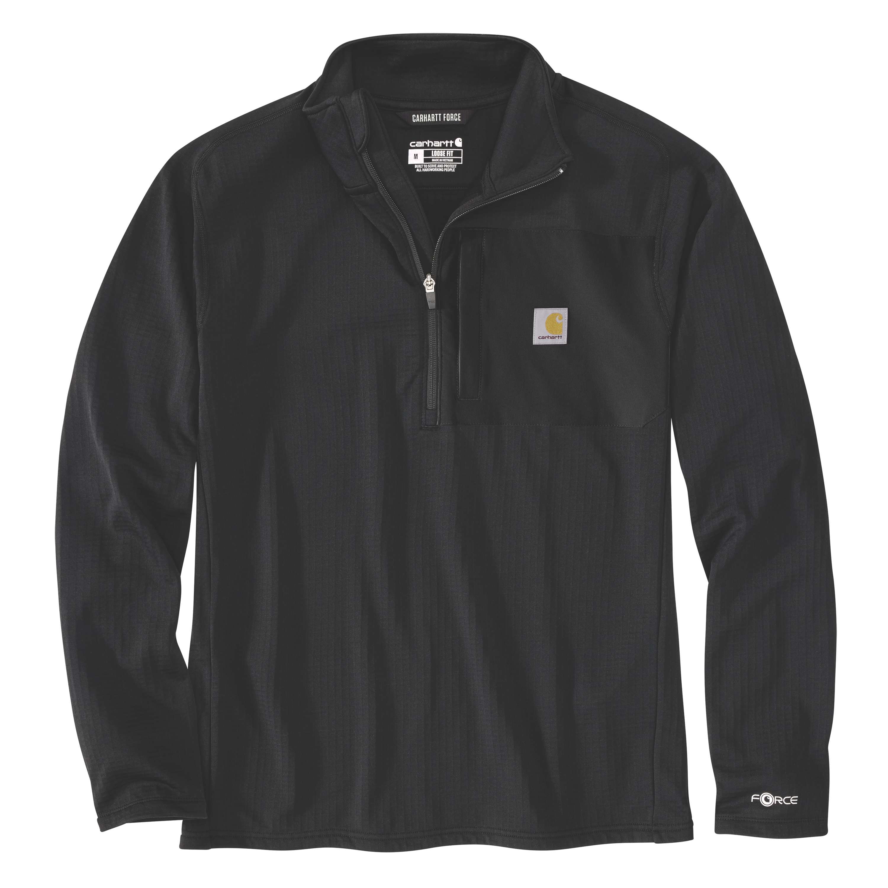 Carhartt 106423 Mock Neck Half-Zip Sweatshirt T-Shirt nærbillede med tryk