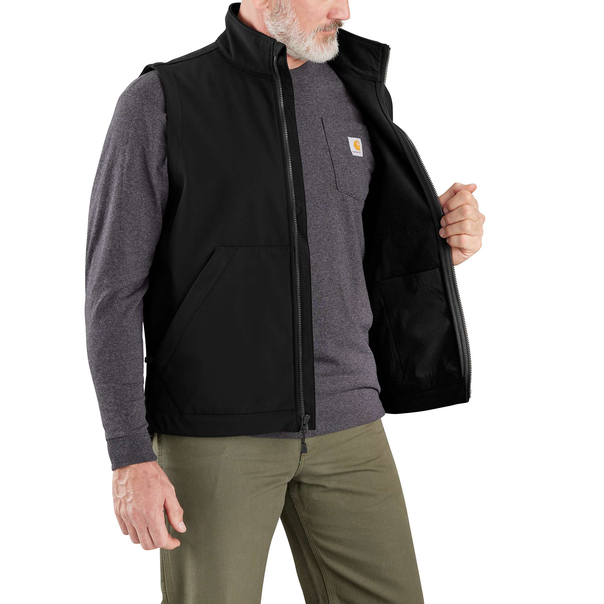 Carhartt 106439 Rain Defender Softshell Vest detalje til broderi
