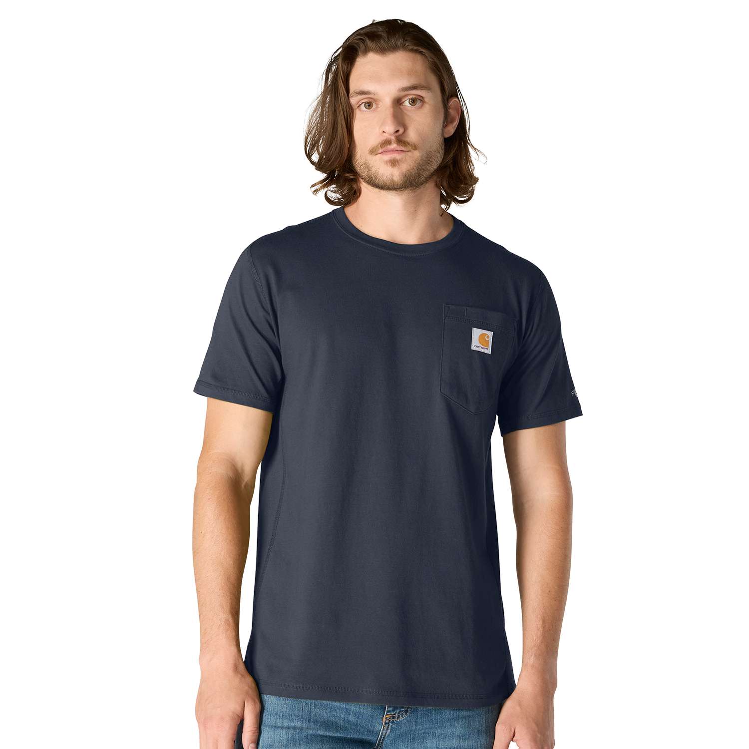 Carhartt 106652 Force™ Relaxed T-Shirt nærbillede med logo