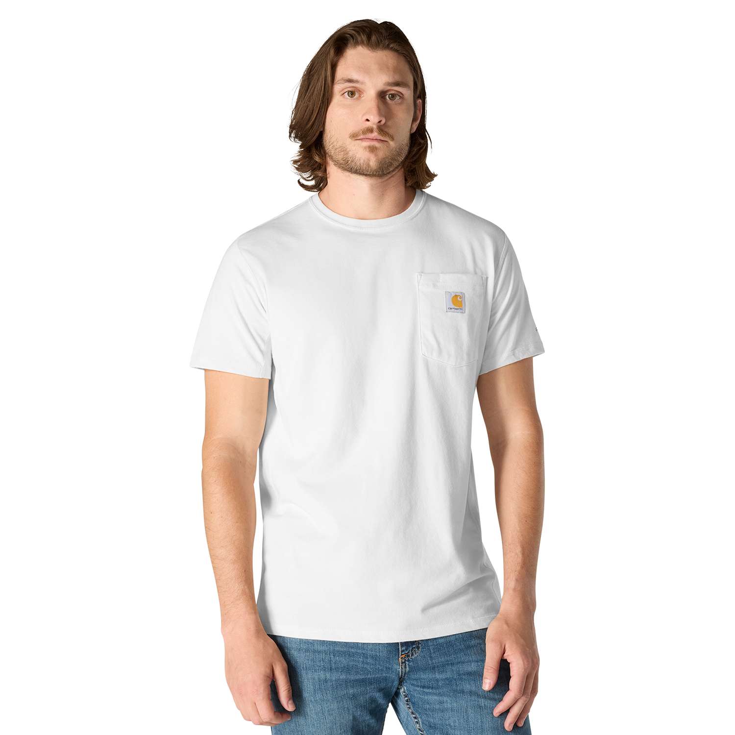 Carhartt 106652 Force™ Relaxed T-Shirt nærbillede med logo