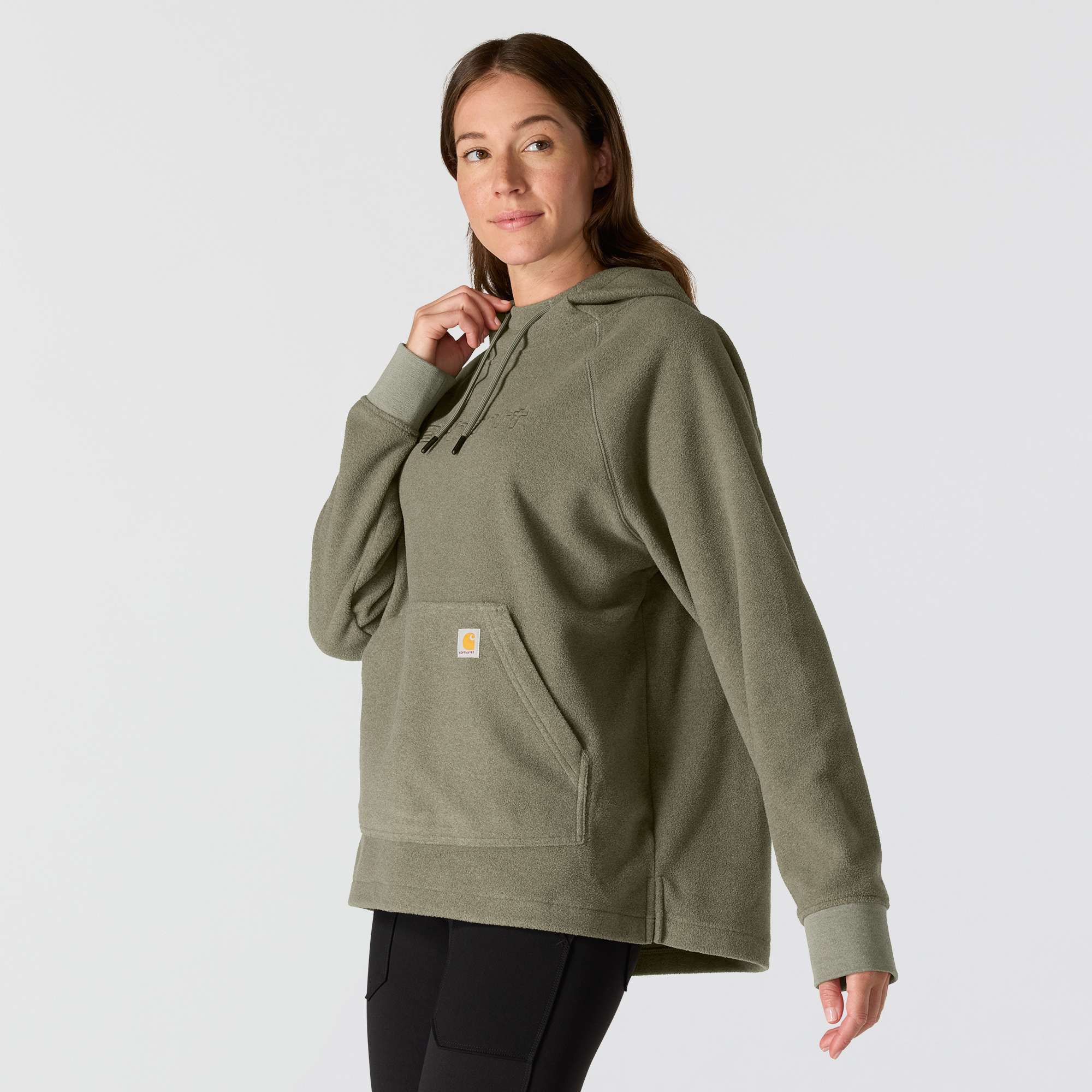 Carhartt 107142 Fleece Hooded Sweatshirt Dame detalje til broderi