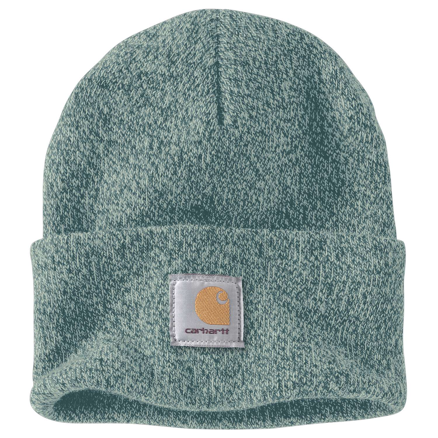 Carhartt A18 Knit Cuffed Beanie detalje med tryk