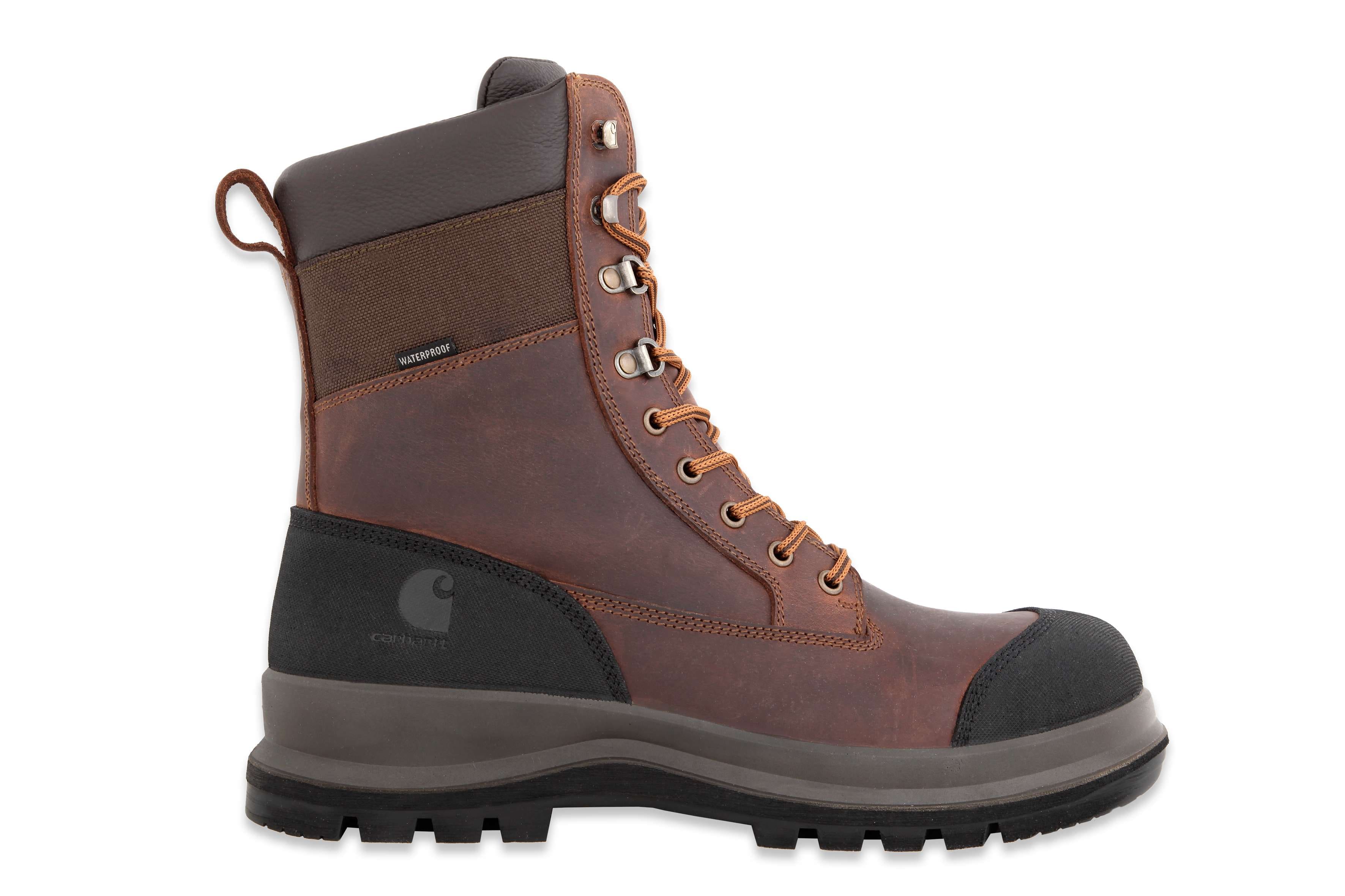 Carhartt F702905 Men’S Detroit Rugged Flex Waterproof Insulated S3 High Work Boot detalje med logo