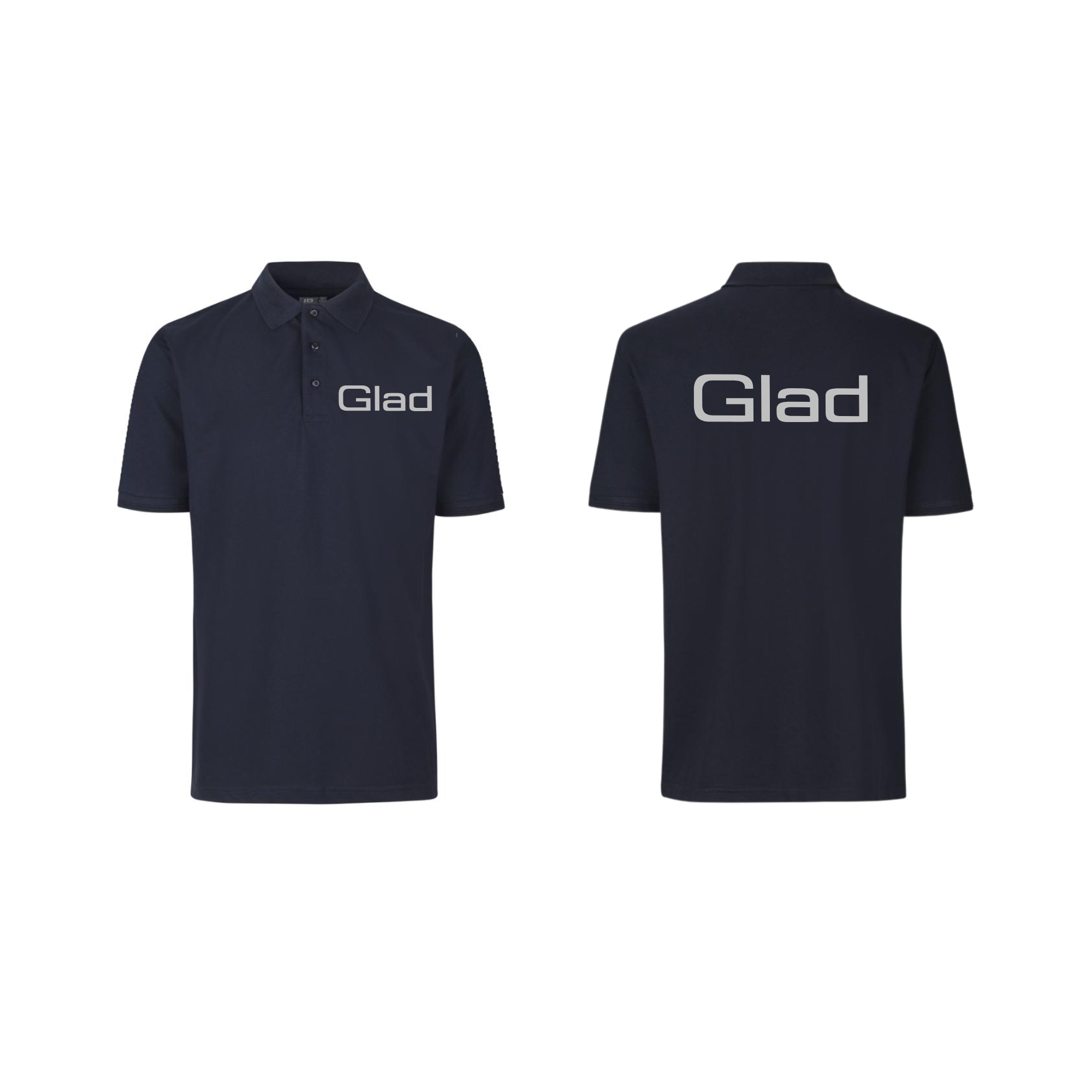 PEER GLADS ID 0324 PRO Wear poloshirt | u. lomme, navy m. bryst & ryg logo