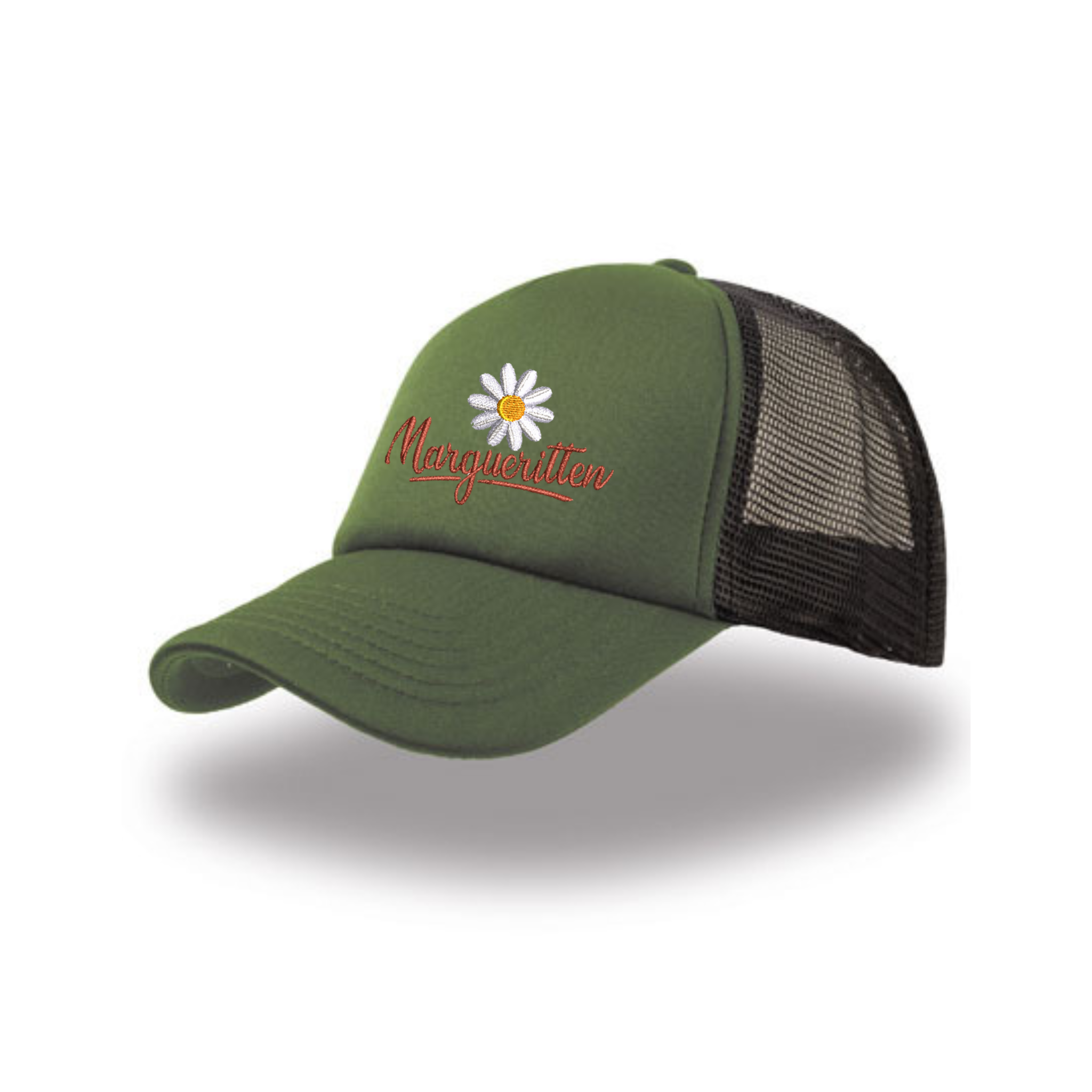 Marguerittens Atlantis AT505 Canvas Cap, Olive/Black/Olive med tryk eller logo – arbejdstøj og firmatøj