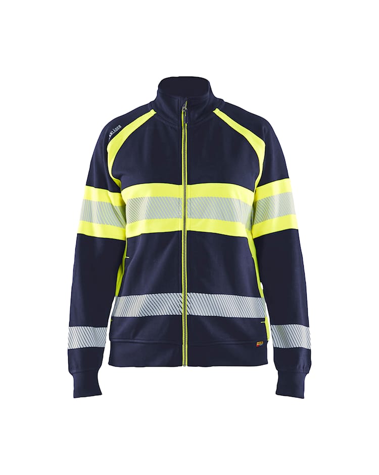 Blåkläder 3505 Dame High Vis Sweatshirt, Marineblå/High Vis Gul