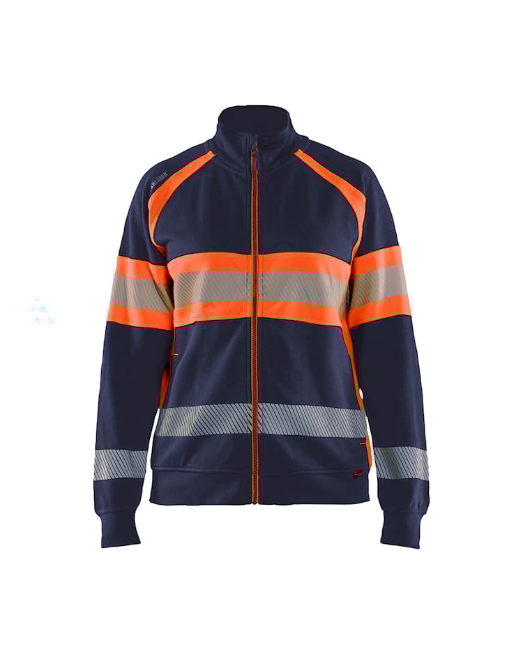 Blåkläder 3505 Dame High Vis Sweatshirt, Marineblå/High Vis Orange