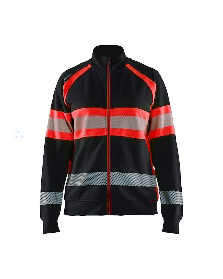 Blåkläder 3505 Dame High Vis Sweatshirt, Sort/High Vis Rød