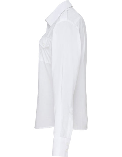 Premier PW310 Pilot Shirt Long Sleeve Dame detalje til broderi
