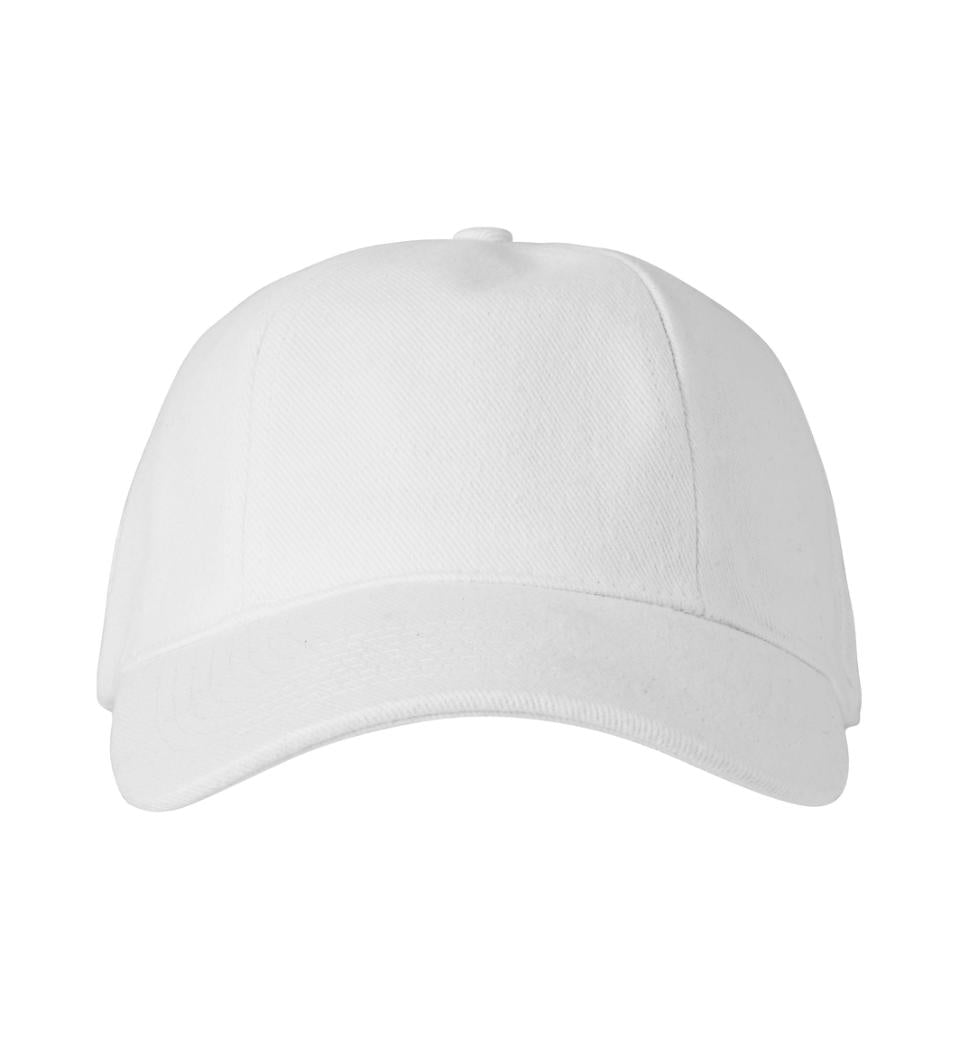 ID 0054 Bomulds cap med logo nærbillede til broderi