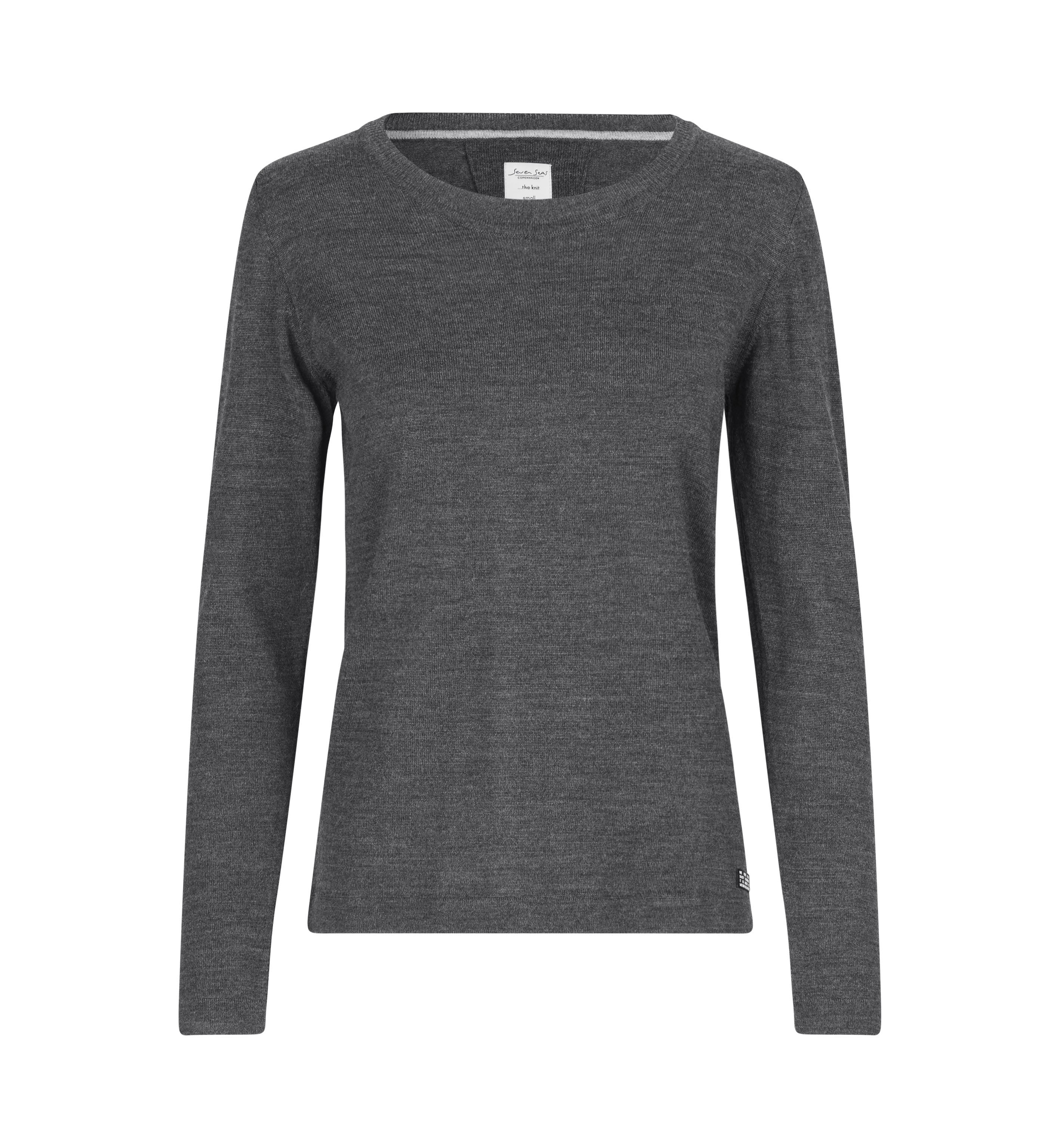 ID S640 SEVEN SEAS The knit | o-neck | dame detalje med firmalogo