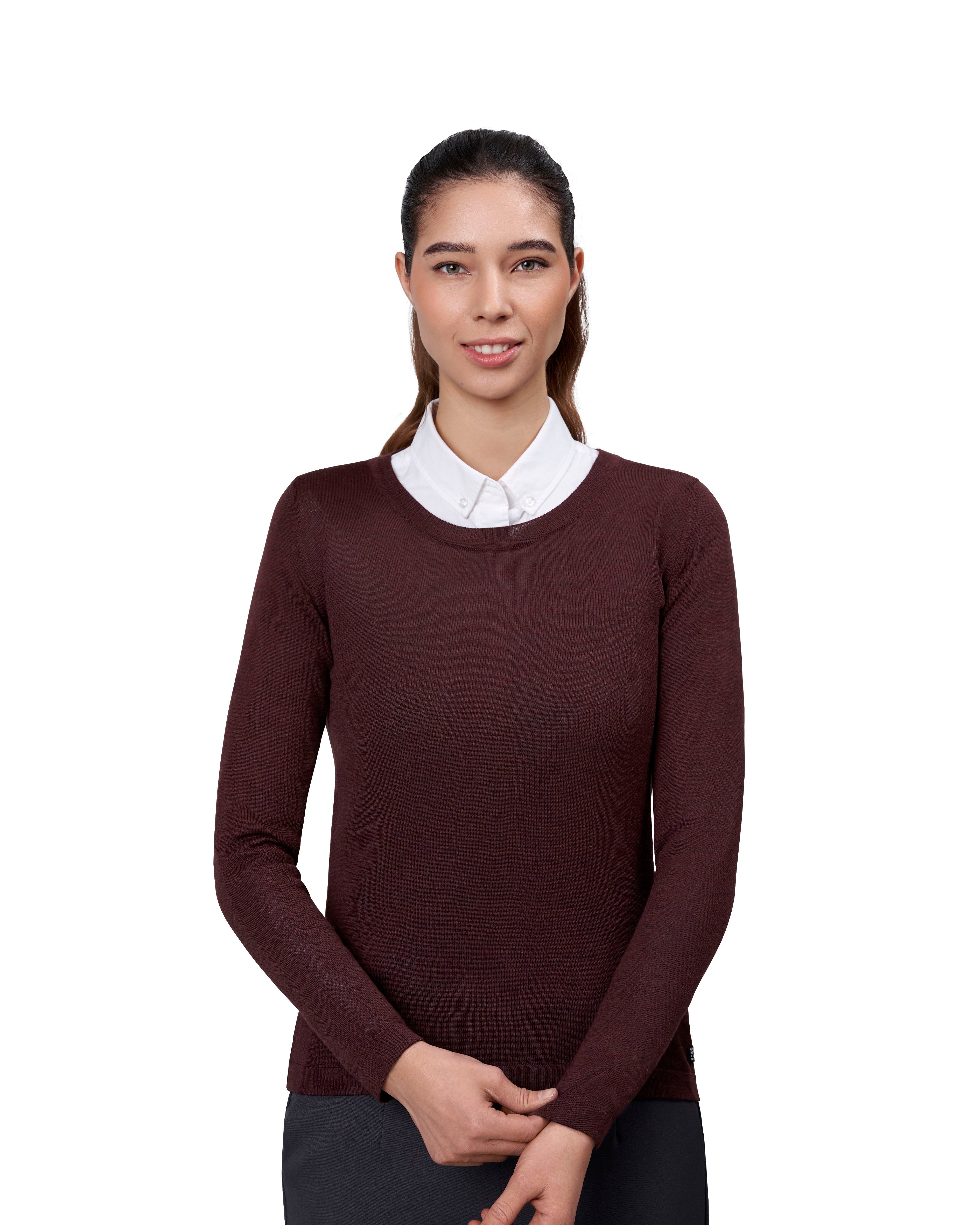 ID S640 SEVEN SEAS The knit | o-neck | dame produktbillede med firmalogo