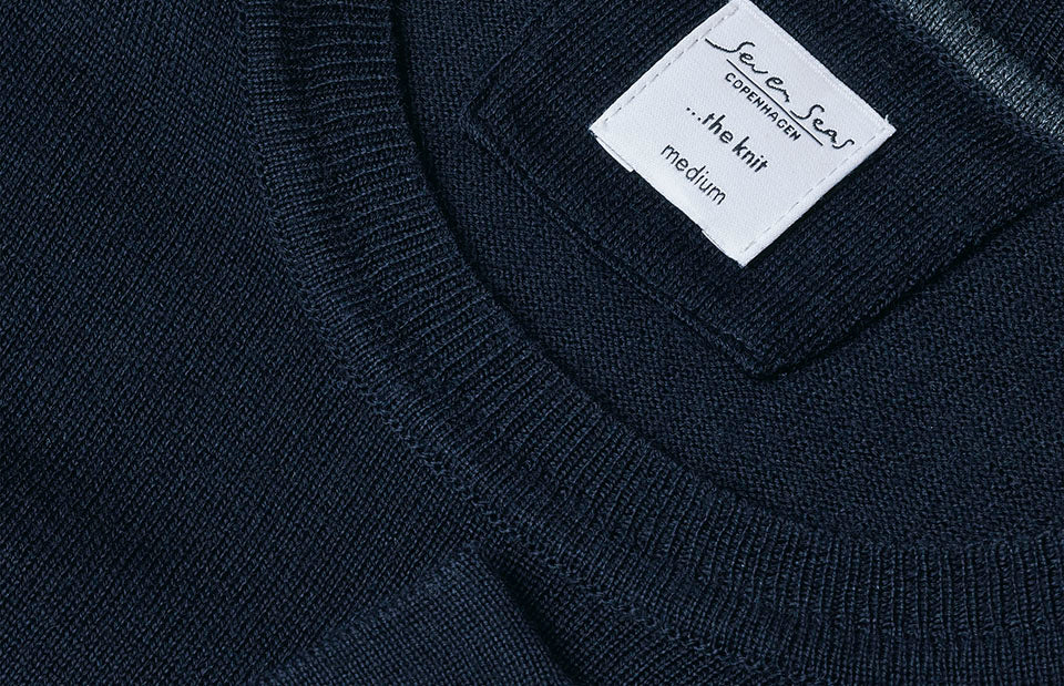 ID S640 SEVEN SEAS The knit | o-neck | dame nærbillede med logo