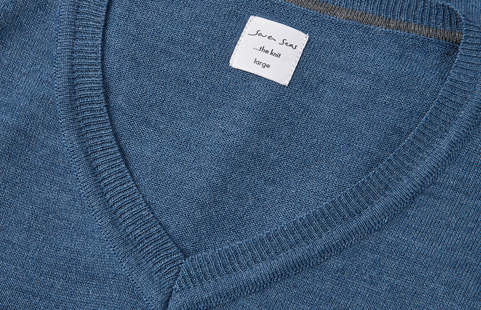 ID S670 SEVEN SEAS The knit | v-neck produktbillede til broderi