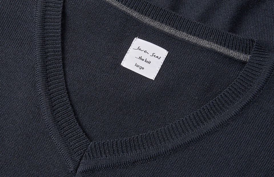 ID S670 SEVEN SEAS The knit | v-neck materiale med tryk