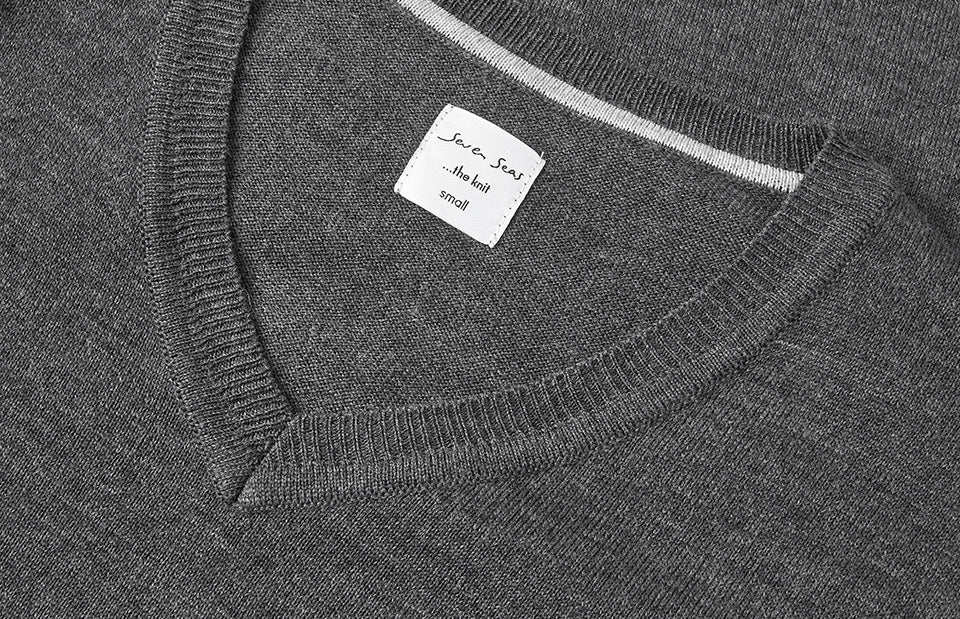 ID S671 SEVEN SEAS The knit | v-neck | dame produktfoto til broderi