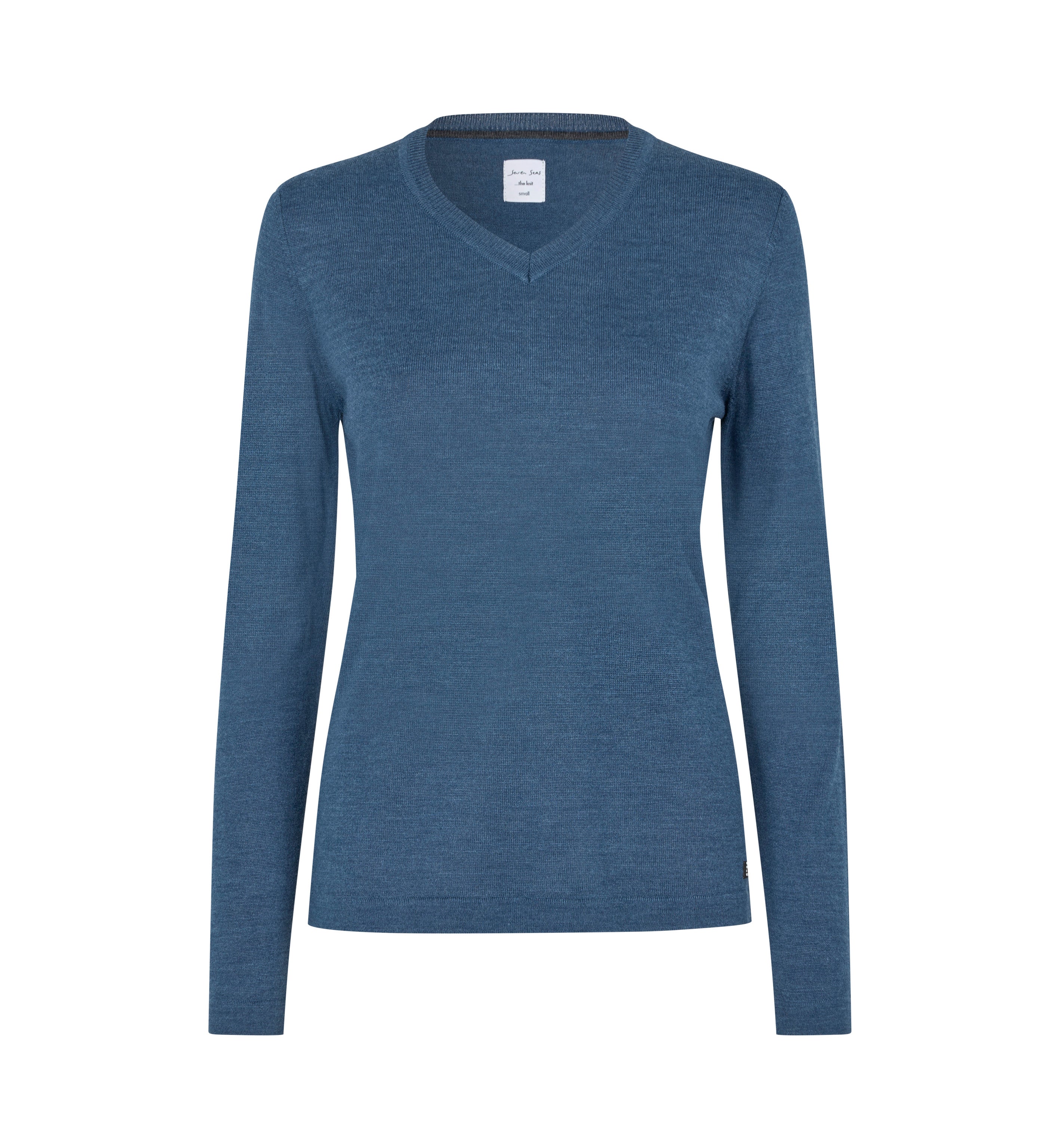 ID S671 SEVEN SEAS The knit | v-neck | dame detalje med firmalogo
