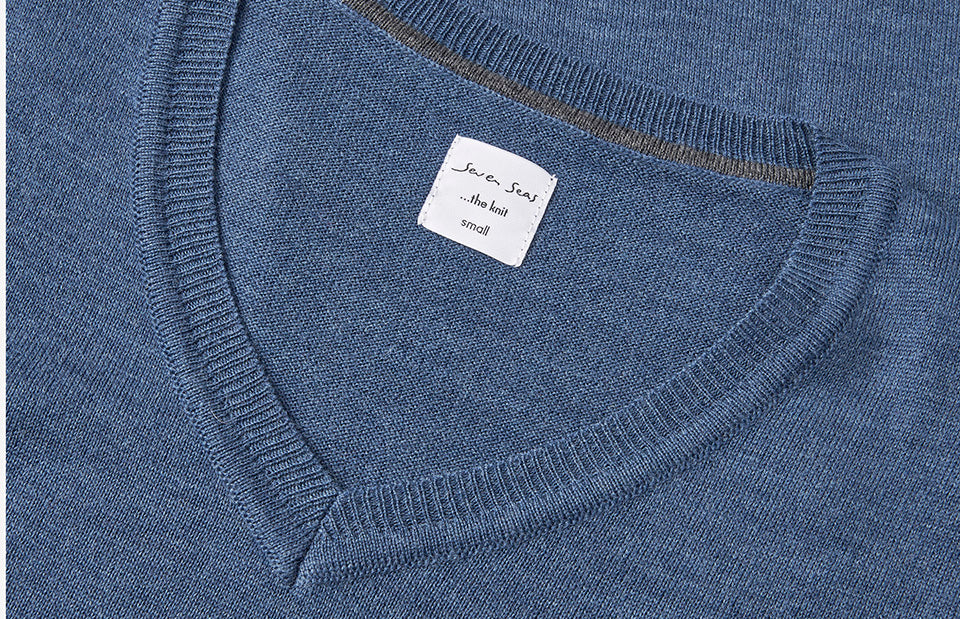 ID S671 SEVEN SEAS The knit | v-neck | dame produktbillede til broderi