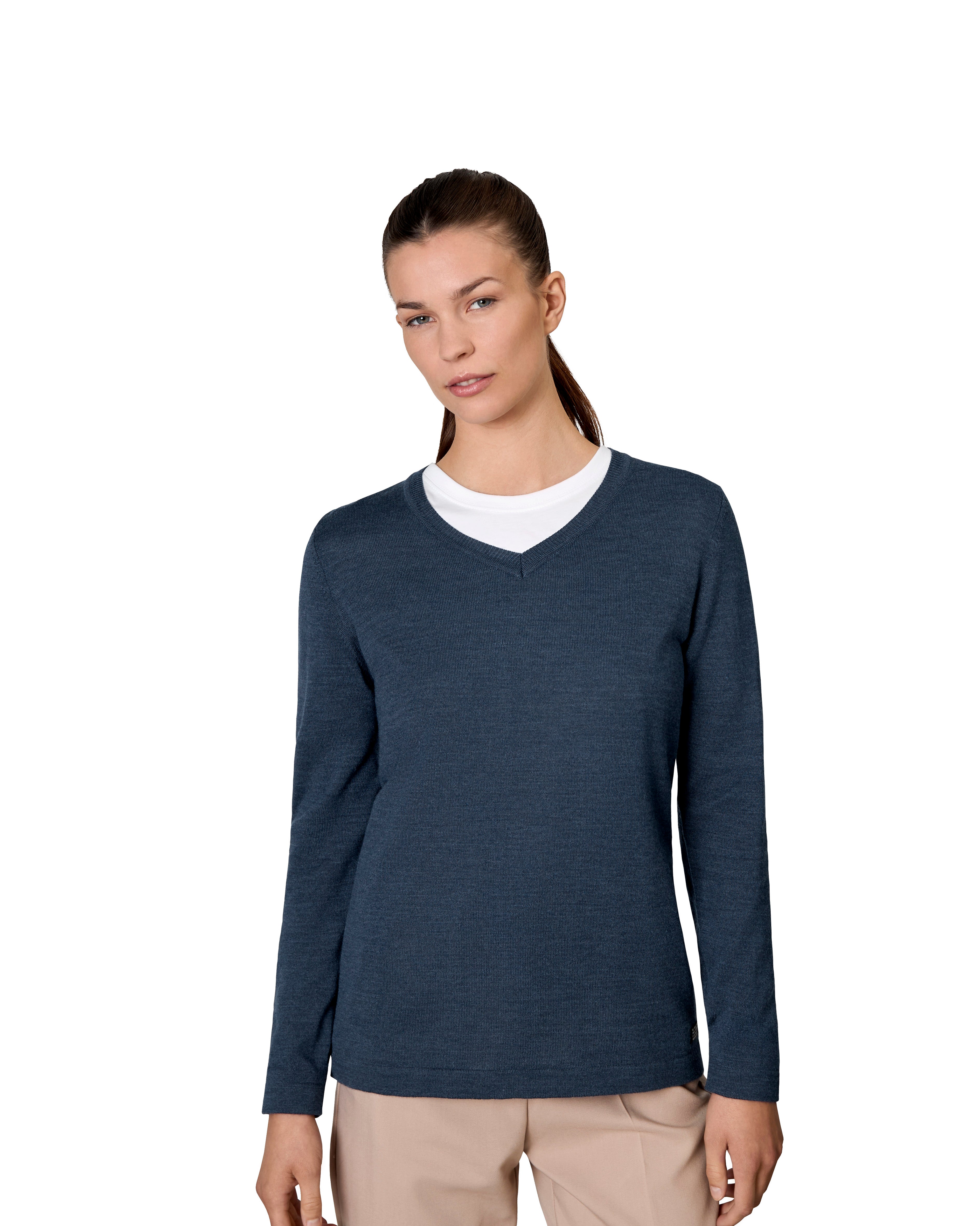 ID S671 SEVEN SEAS The knit | v-neck | dame produktfoto med firmalogo