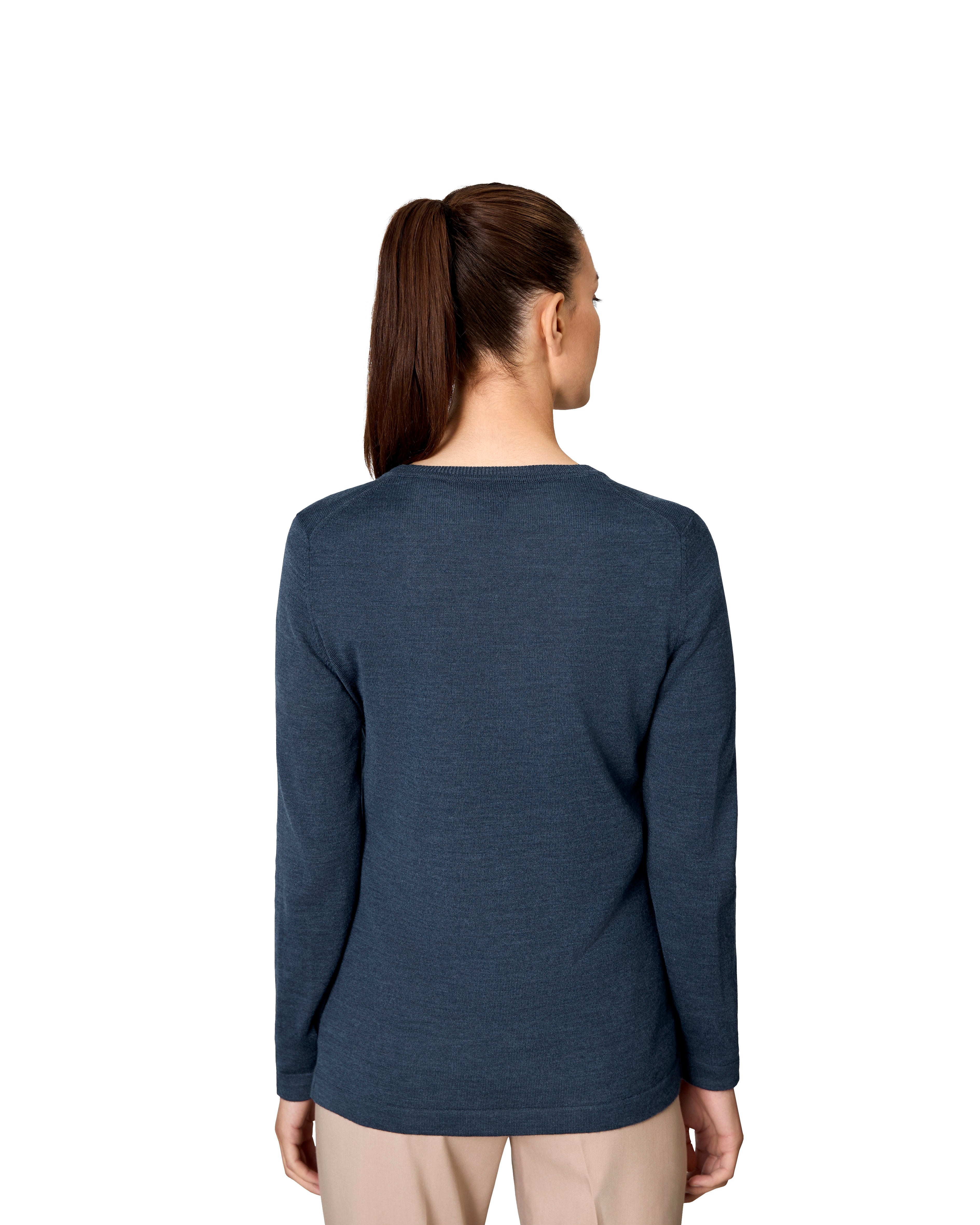 ID S671 SEVEN SEAS The knit | v-neck | dame detalje med logo