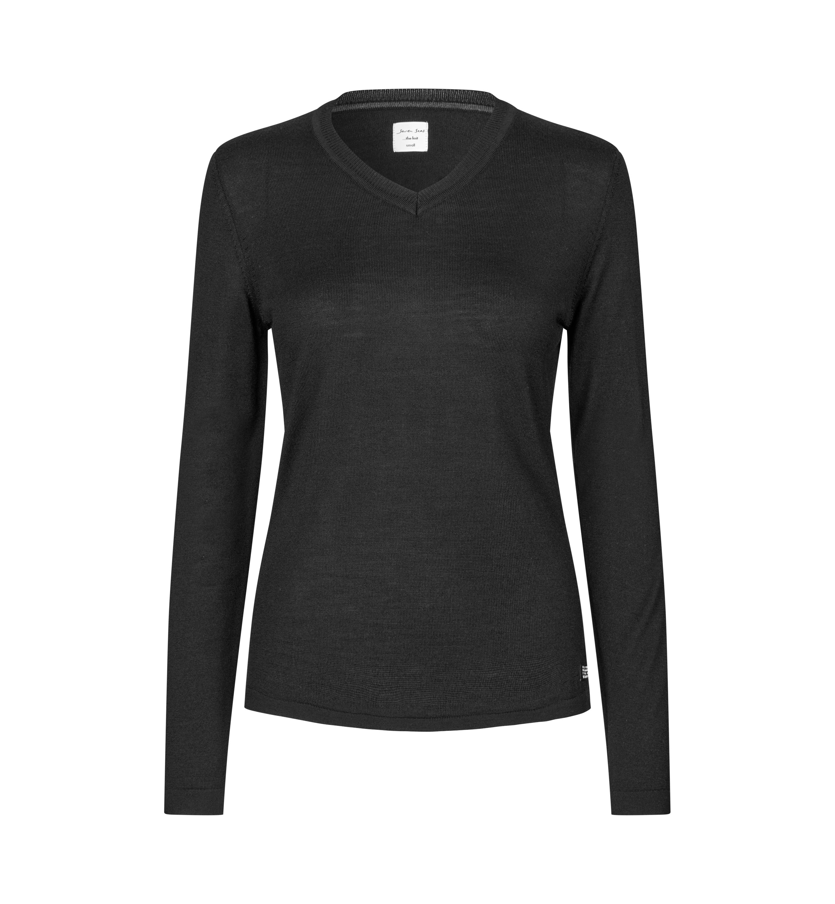 ID S671 SEVEN SEAS The knit | v-neck | dame detalje med tryk