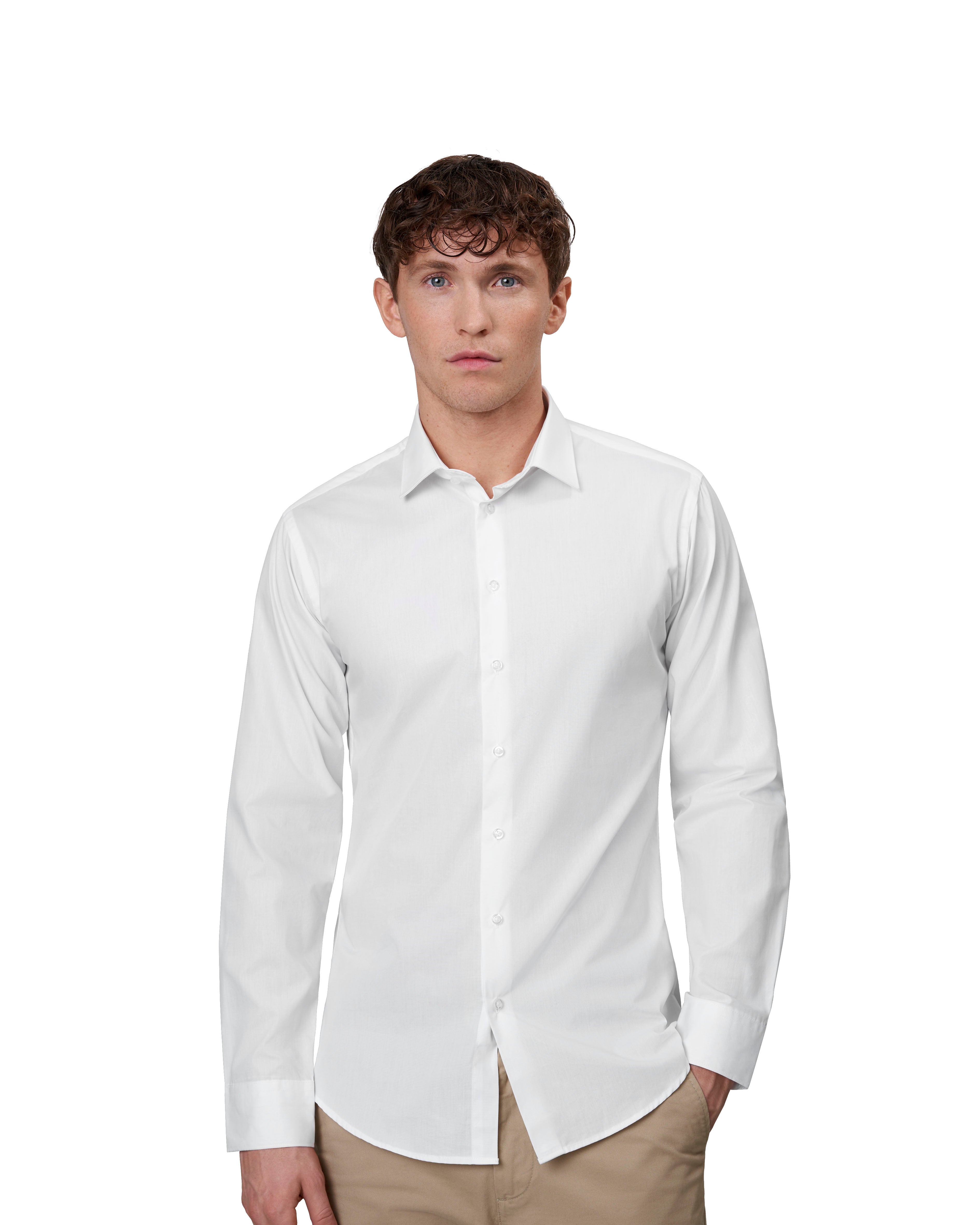 ID SS402 SEVEN SEAS Poplin | slim materiale med firmalogo