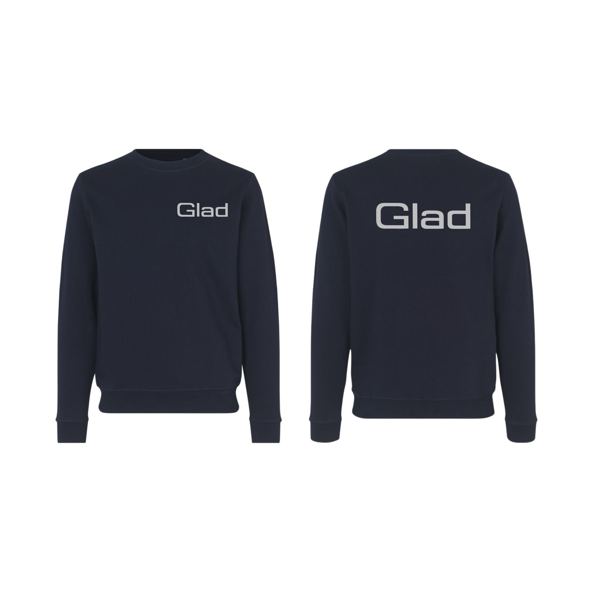 PEER GLADS ID 0682 Sweatshirt | økologisk |, navy m. bryst & ryglogo