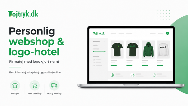 Personlig webshop og logo-hotel hos Tojtryk.dk til firmatøj, arbejdstøj og profiltøj med logo