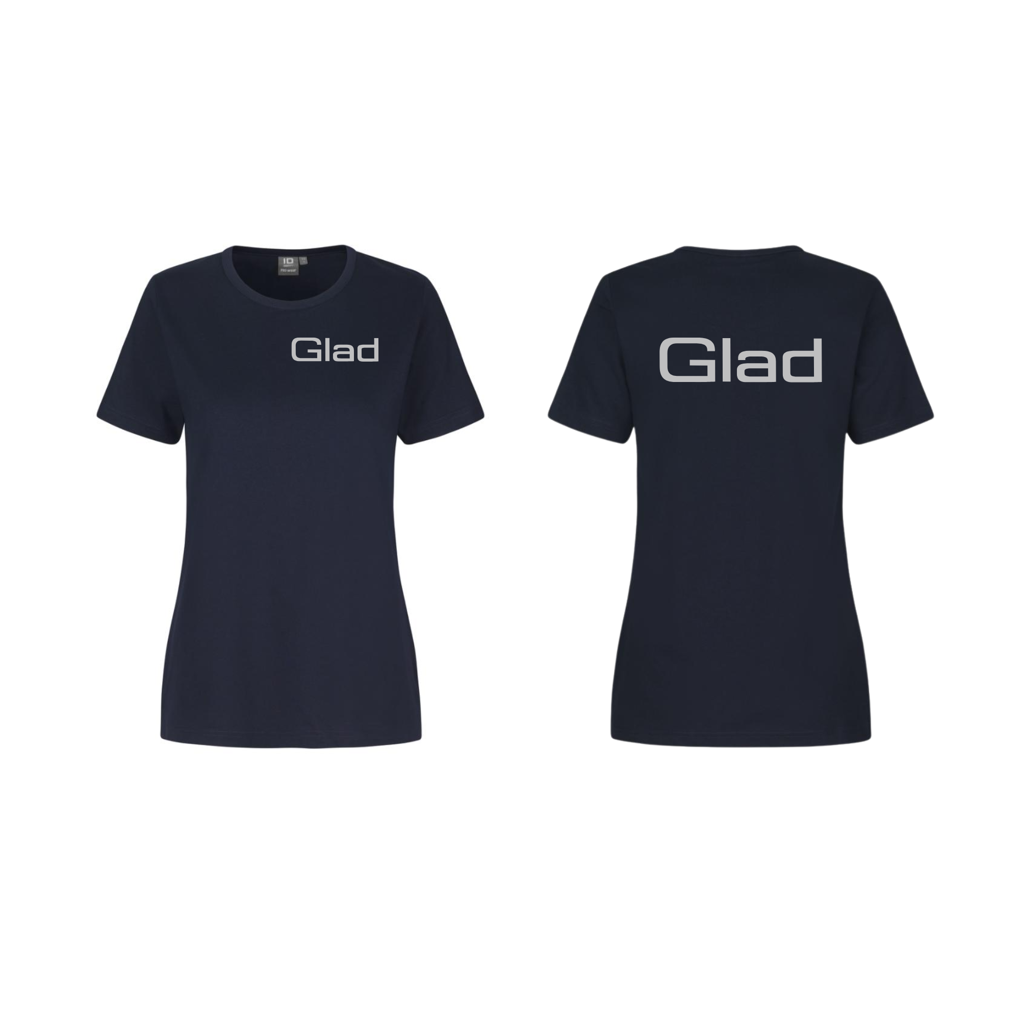 PEER GLADS ID 0312 PRO Wear Dame T-shirt,  Navy m. bryst & ryg logo