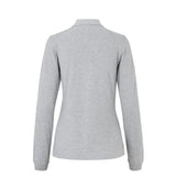 ID 0545 Langærmet poloshirt | stretch | dame nærbillede med logo